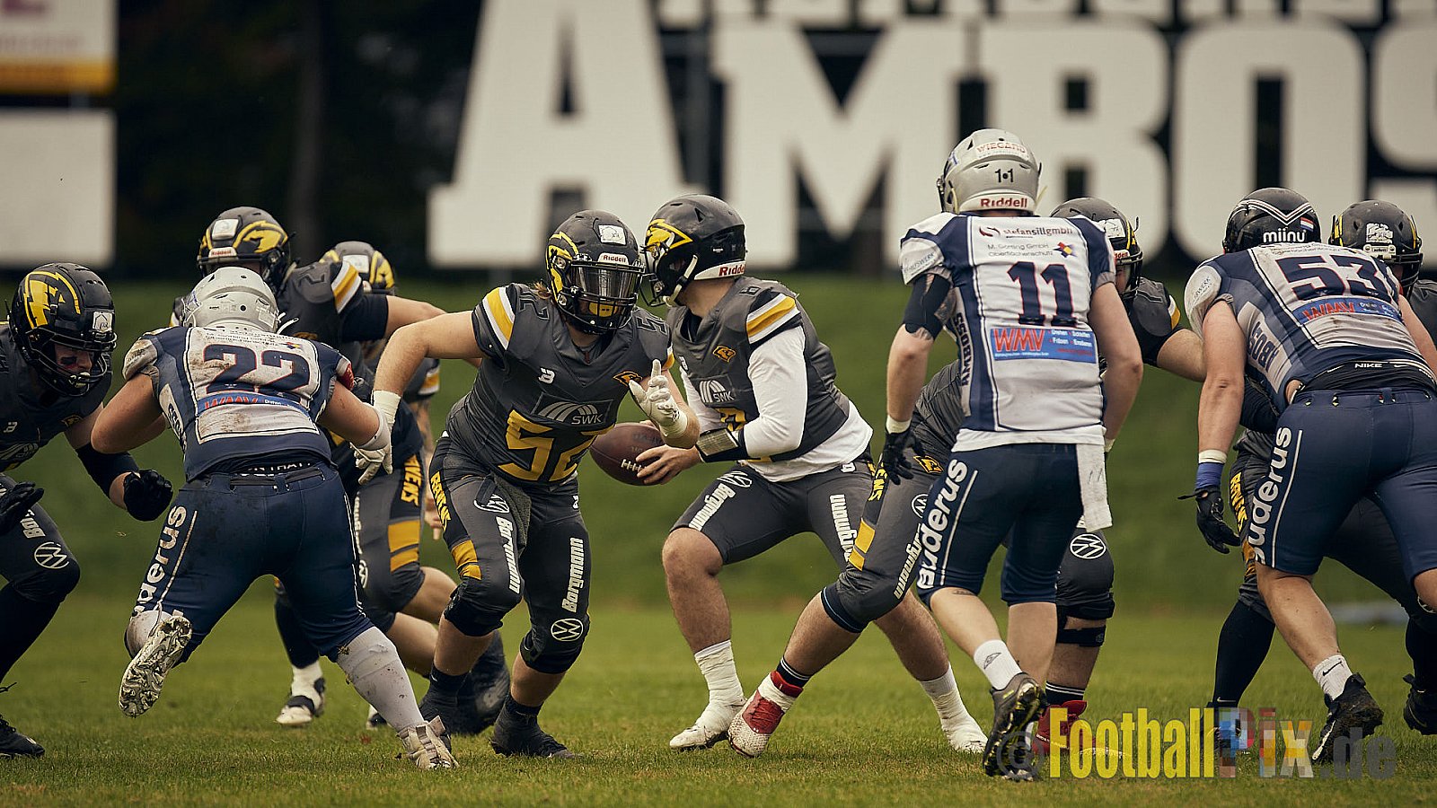 AFCV NRW Oberliga Season 2022 Remscheid Amboss vs. Krefeld Ravens am 15.10.2022 im Stadion Reinshagen Stadion, Wallburgstraße 25, 42857 Remscheid, Punkte Endstand 00 : 28.
[Bildnummer: 2022-10-15_0404] - RemscheidAmbossVsKrefeldRavens