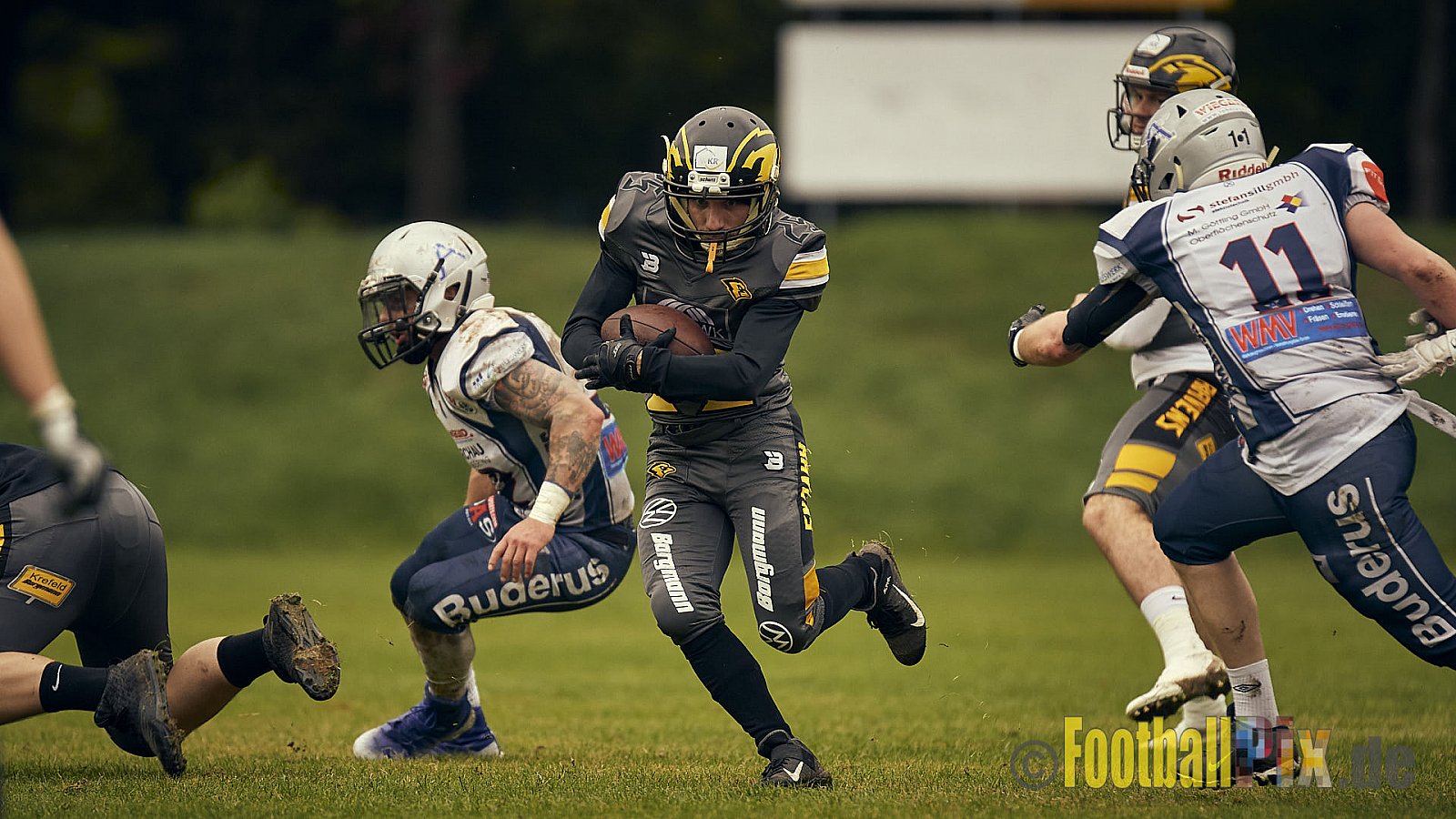 AFCV NRW Oberliga Season 2022 Remscheid Amboss vs. Krefeld Ravens am 15.10.2022 im Stadion Reinshagen Stadion, Wallburgstraße 25, 42857 Remscheid, Punkte Endstand 00 : 28.
[Bildnummer: 2022-10-15_0423] - RemscheidAmbossVsKrefeldRavens