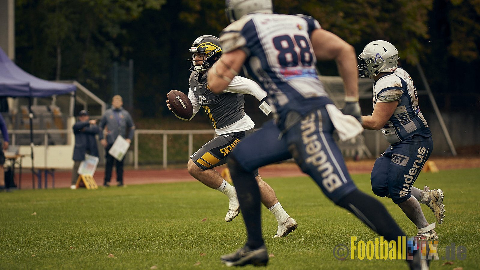 AFCV NRW Oberliga Season 2022 Remscheid Amboss vs. Krefeld Ravens am 15.10.2022 im Stadion Reinshagen Stadion, Wallburgstraße 25, 42857 Remscheid, Punkte Endstand 00 : 28.
[Bildnummer: 2022-10-15_0468] - RemscheidAmbossVsKrefeldRavens