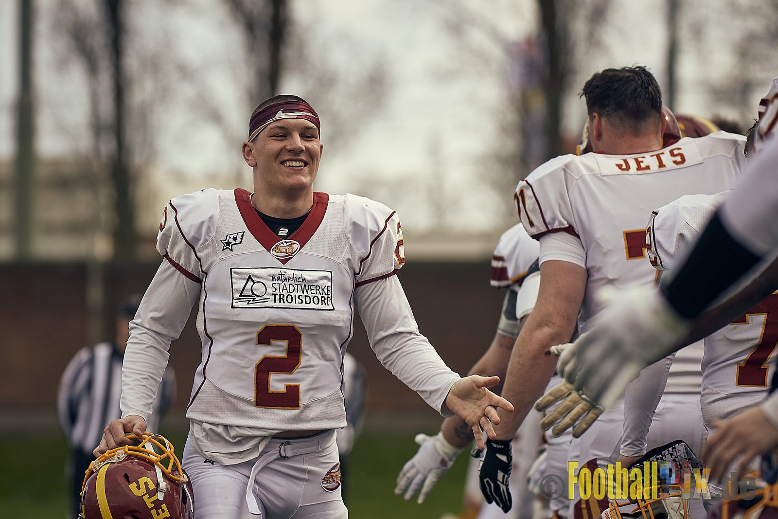 Preseason Game 2023 Krefeld Ravens vs. Troisdorf Jets am 25.03.2023 im Stadion BSA Sprödental. Die Adresse: BeziBSA Sprödental, Sprödentalstr. 15, 47799 Krefeld. Punkte Endstand 12 : 07. Bildnummer: 2023-03-25_0001 - KrefeldRavensVsTroisdorfJets