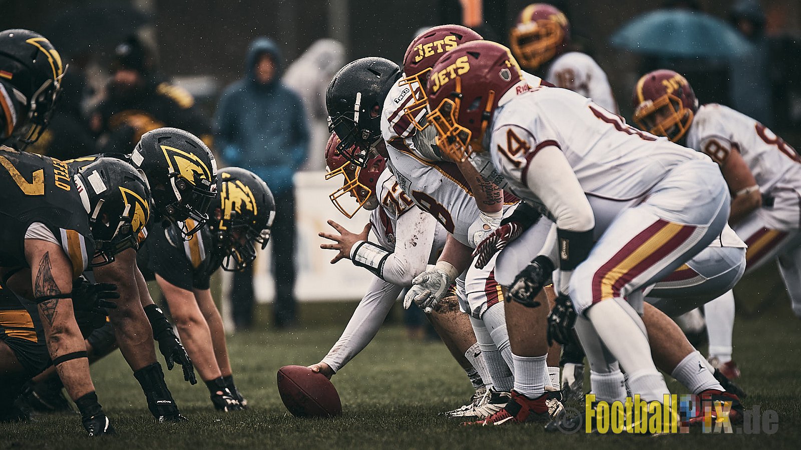 Preseason Game 2023 Krefeld Ravens vs. Troisdorf Jets am 25.03.2023 im Stadion BSA Sprödental. Die Adresse: BeziBSA Sprödental, Sprödentalstr. 15, 47799 Krefeld. Punkte Endstand 12 : 07. Bildnummer: 2023-03-25_0119 - KrefeldRavensVsTroisdorfJets