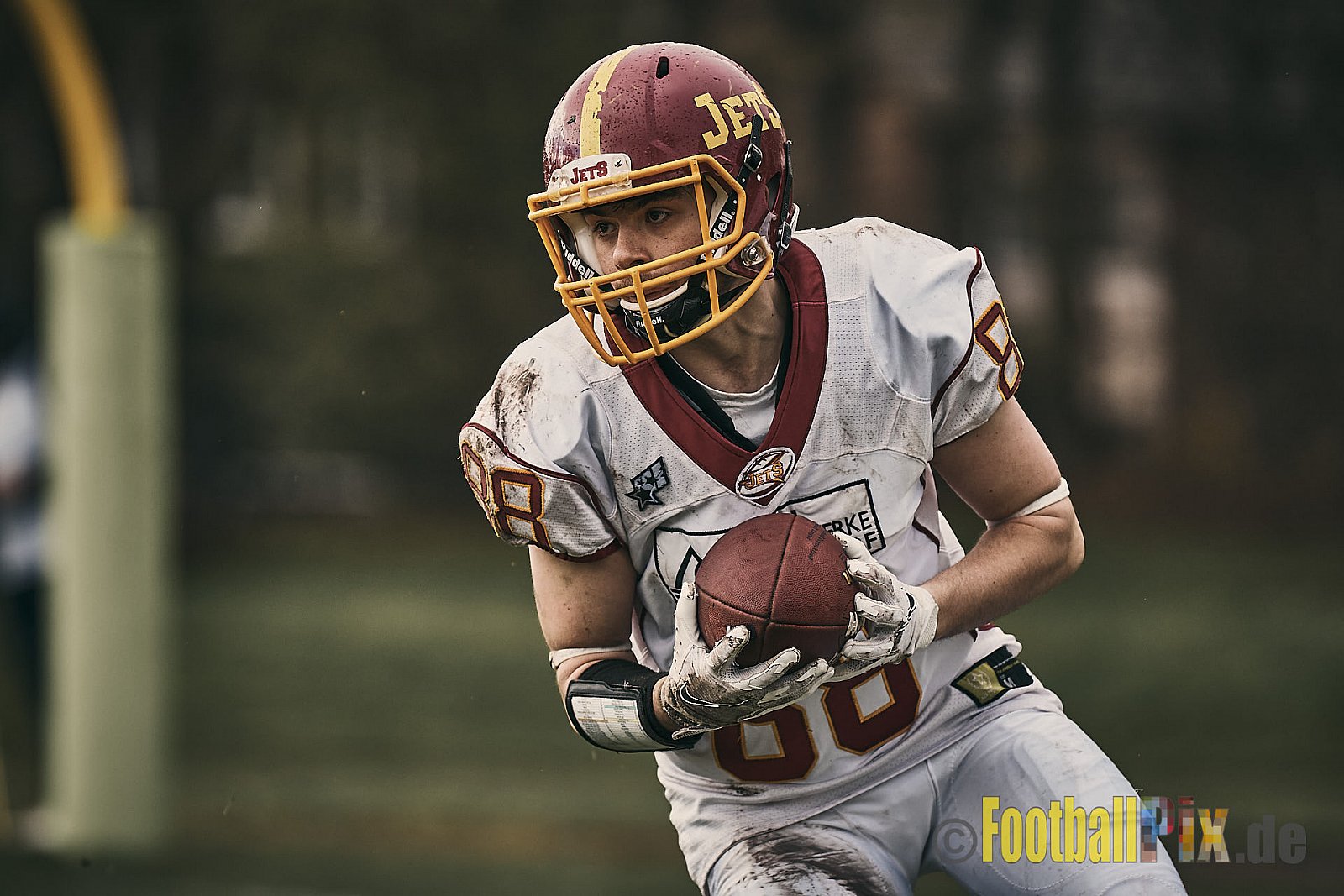 Preseason Game 2023 Krefeld Ravens vs. Troisdorf Jets am 25.03.2023 im Stadion BSA Sprödental. Die Adresse: BeziBSA Sprödental, Sprödentalstr. 15, 47799 Krefeld. Punkte Endstand 12 : 07. Bildnummer: 2023-03-25_0166 - KrefeldRavensVsTroisdorfJets