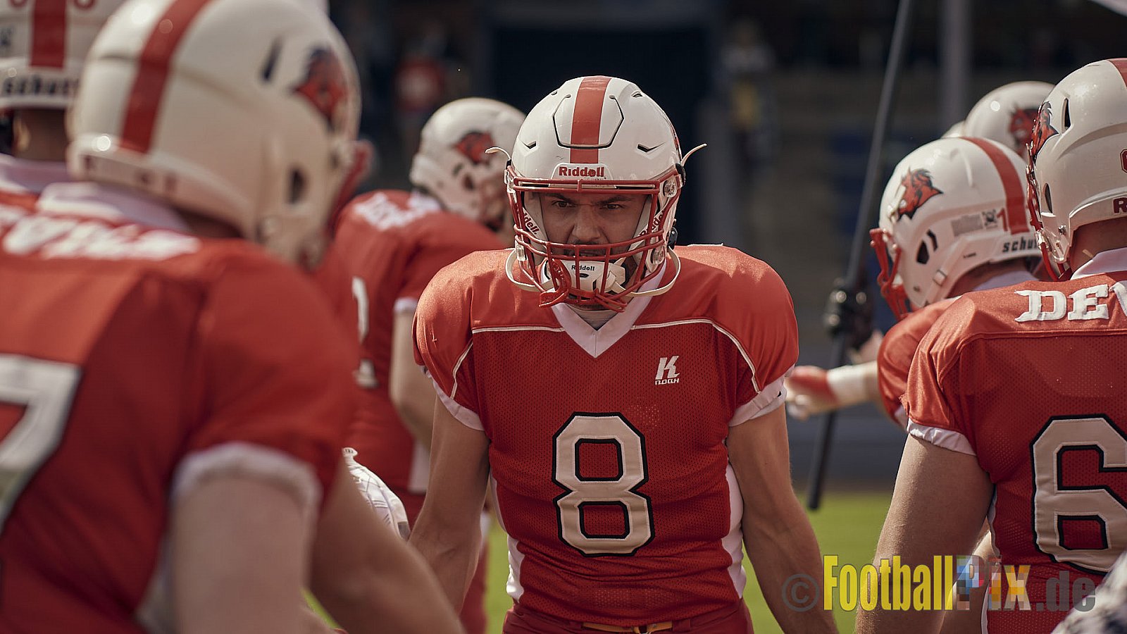 AFCV Verbandsliga Season 2023 Gelsenkirchen Devils vs. Wesseling Blackvenom am 22.04.2023 im Stadion Fürstenbergstadion, Fischerstraße 35, 45899 Gelsenkirchen, Punkte Endstand 14 : 20.
[2023-04-22_0014] - GelsenkirchenDevilsVsWesselingBlackvenom