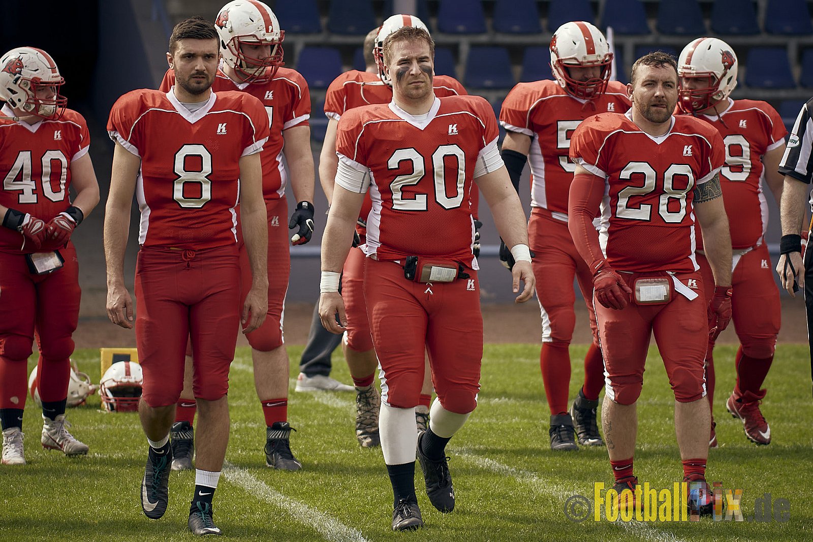 AFCV Verbandsliga Season 2023 Gelsenkirchen Devils vs. Wesseling Blackvenom am 22.04.2023 im Stadion Fürstenbergstadion, Fischerstraße 35, 45899 Gelsenkirchen, Punkte Endstand 14 : 20.
[2023-04-22_0020] - GelsenkirchenDevilsVsWesselingBlackvenom