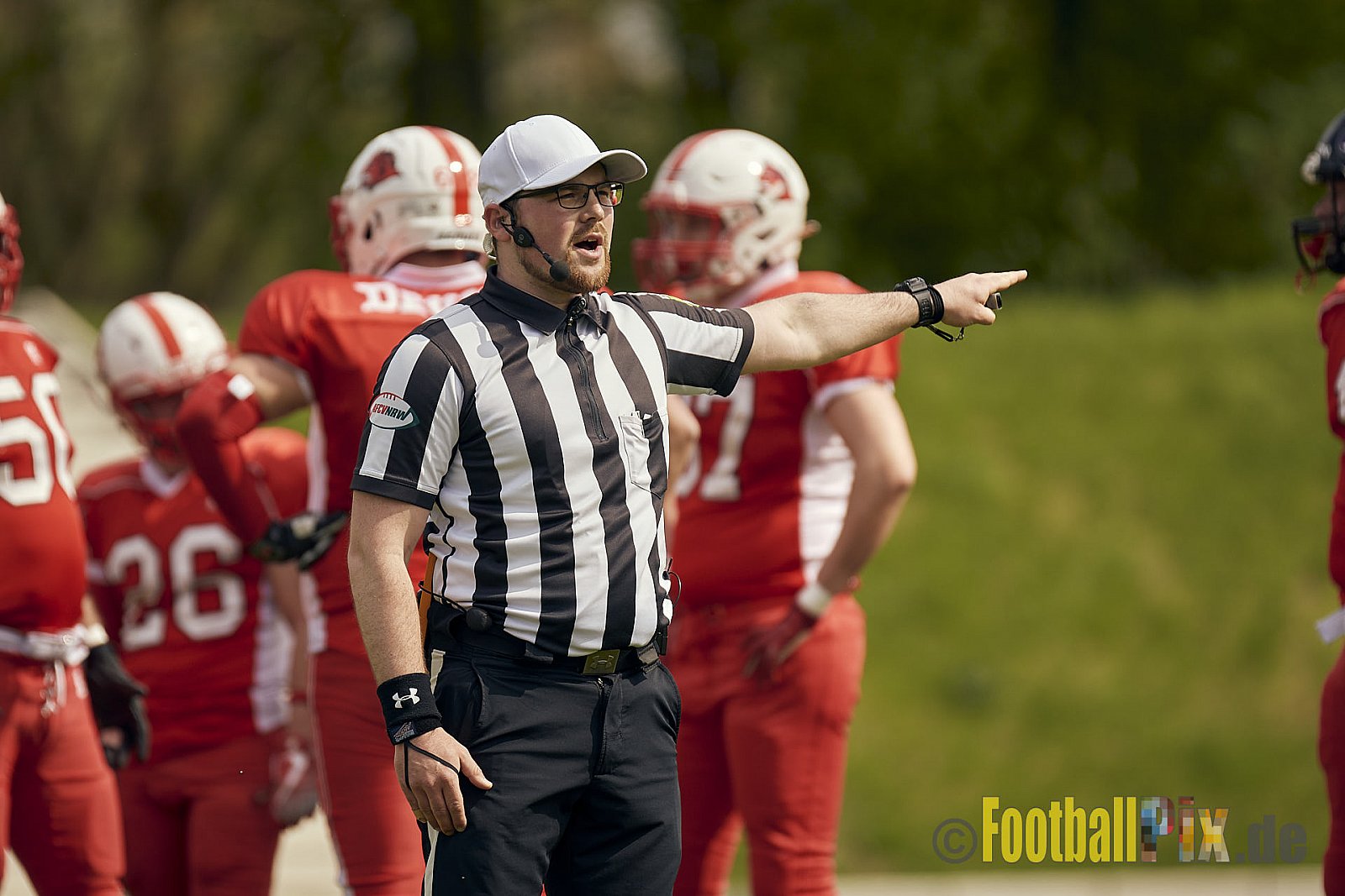 AFCV Verbandsliga Season 2023 Gelsenkirchen Devils vs. Wesseling Blackvenom am 22.04.2023 im Stadion Fürstenbergstadion, Fischerstraße 35, 45899 Gelsenkirchen, Punkte Endstand 14 : 20.
[2023-04-22_0080] - GelsenkirchenDevilsVsWesselingBlackvenom