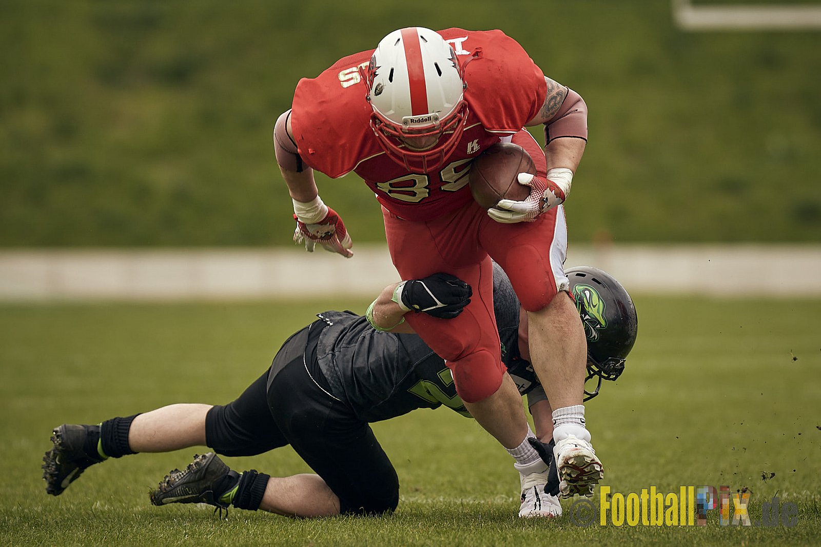 AFCV Verbandsliga Season 2023 Gelsenkirchen Devils vs. Wesseling Blackvenom am 22.04.2023 im Stadion Fürstenbergstadion, Fischerstraße 35, 45899 Gelsenkirchen, Punkte Endstand 14 : 20.
[2023-04-22_0149] - GelsenkirchenDevilsVsWesselingBlackvenom