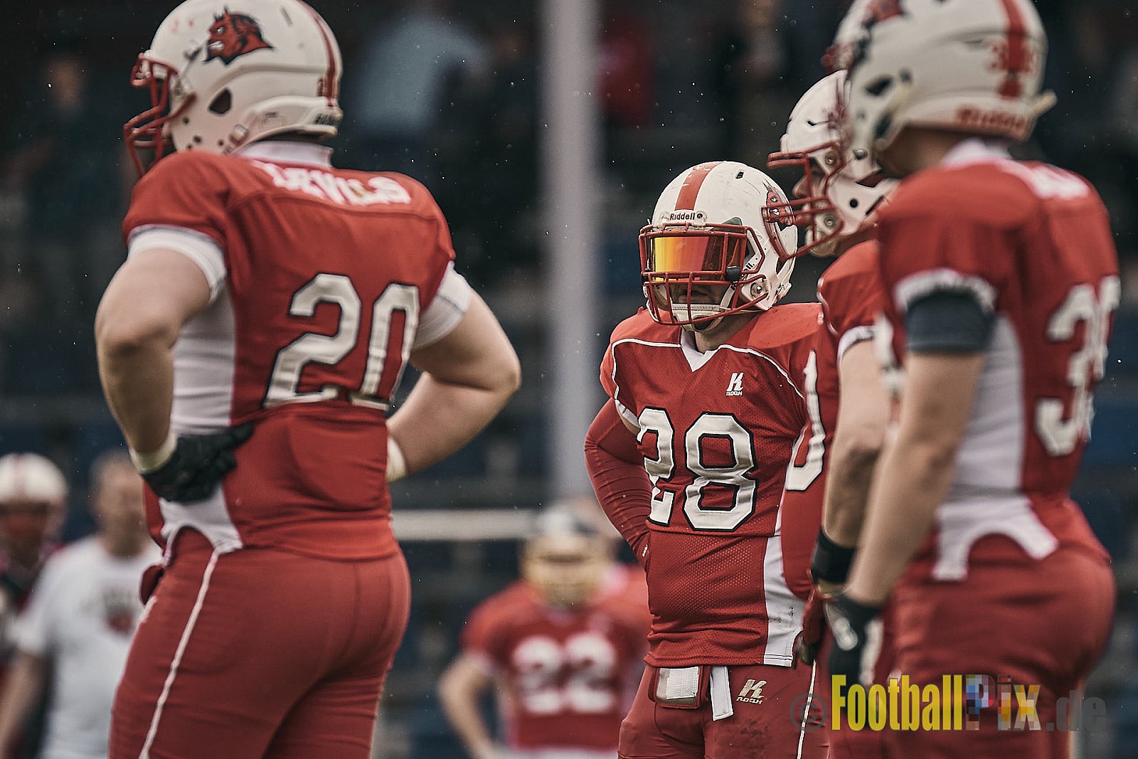 AFCV Verbandsliga Season 2023 Gelsenkirchen Devils vs. Wesseling Blackvenom am 22.04.2023 im Stadion Fürstenbergstadion, Fischerstraße 35, 45899 Gelsenkirchen, Punkte Endstand 14 : 20.
[2023-04-22_0277] - GelsenkirchenDevilsVsWesselingBlackvenom