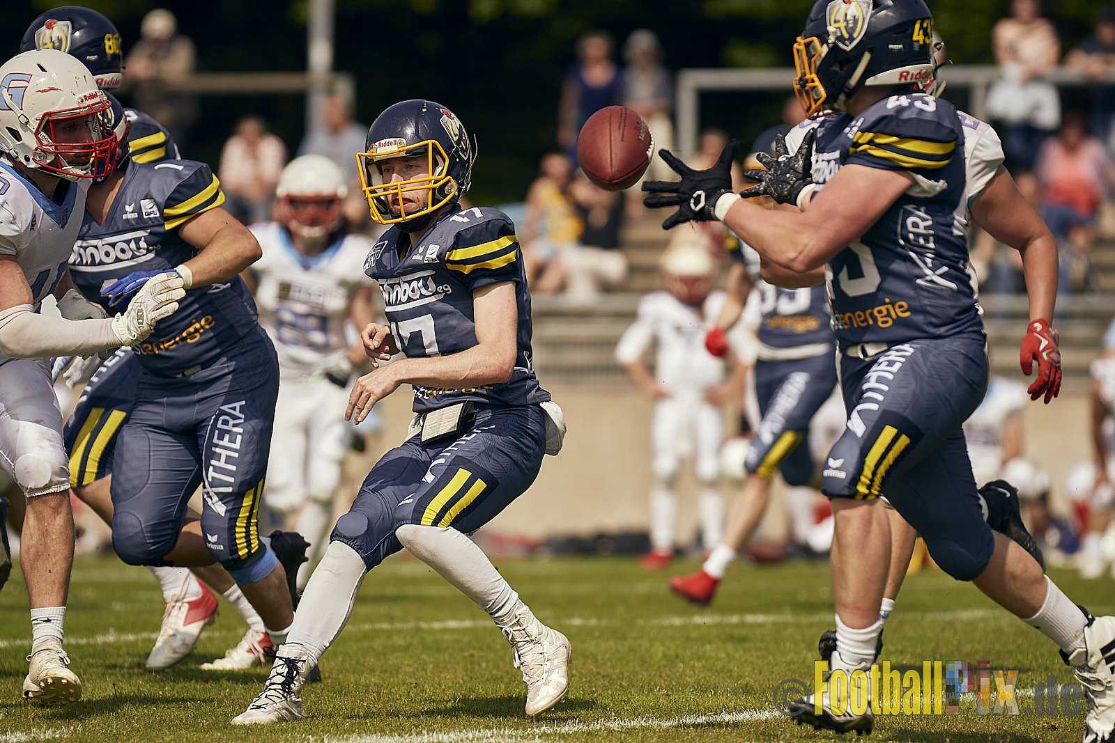 AFCV Regionalliga Season 2023 Essen Assindia Cardinals vs. Bonn Gamecocks am 21.05.2023 im Stadion am Hallo, Hallostraße 50, 45141 Essen, Punkte Endstand: 20 : 28
[Bildnummer: 2023-05-21_0211] - EssenAssindiaCardinalsVsBonnGamecocks