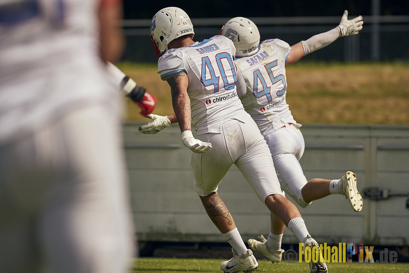 AFCV Regionalliga Season 2023 Essen Assindia Cardinals vs. Bonn Gamecocks am 21.05.2023 im Stadion am Hallo, Hallostraße 50, 45141 Essen, Punkte Endstand: 20 : 28
[Bildnummer: 2023-05-21_0224] - EssenAssindiaCardinalsVsBonnGamecocks