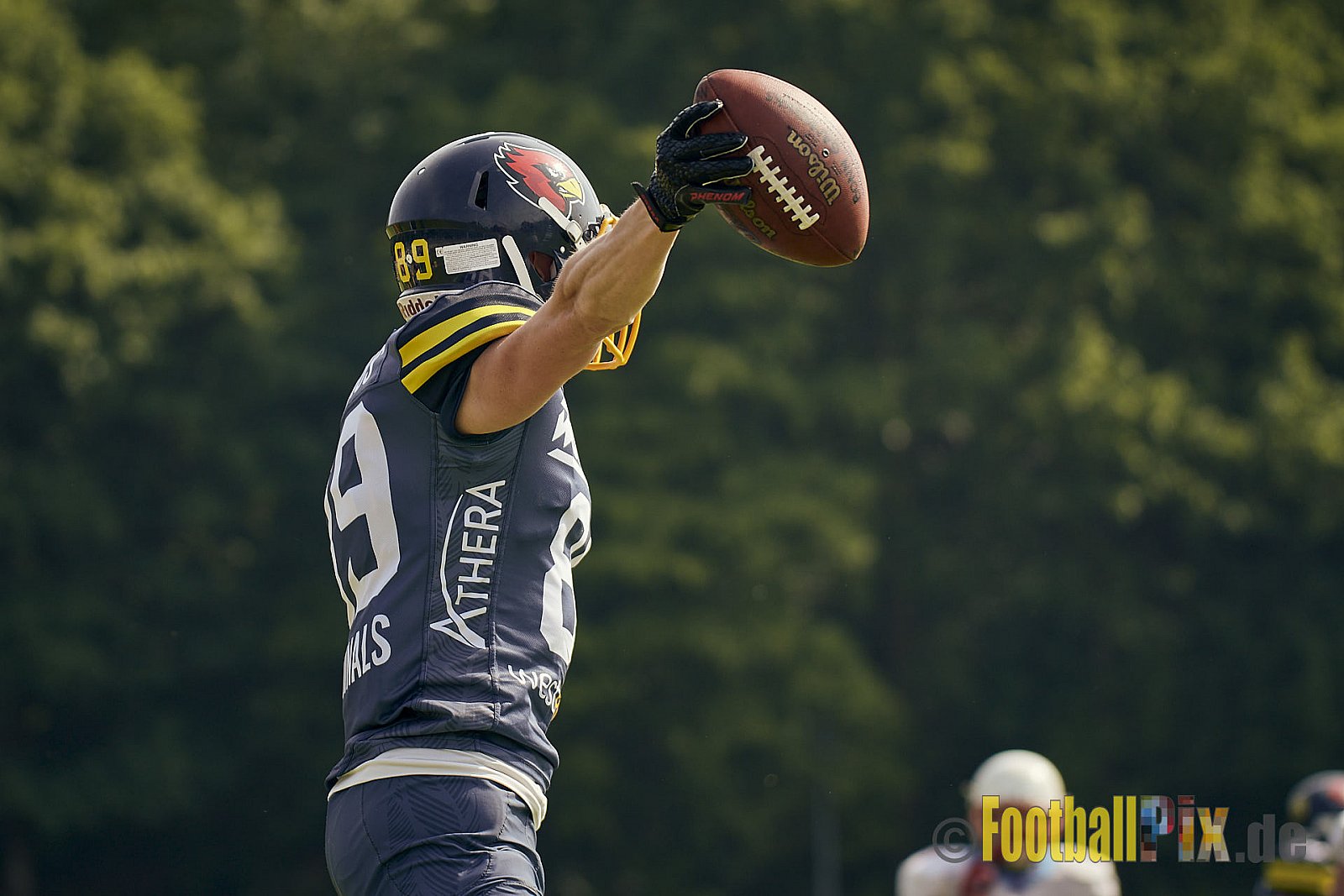 AFCV Regionalliga Season 2023 Essen Assindia Cardinals vs. Bonn Gamecocks am 21.05.2023 im Stadion am Hallo, Hallostraße 50, 45141 Essen, Punkte Endstand: 20 : 28
[Bildnummer: 2023-05-21_0283] - EssenAssindiaCardinalsVsBonnGamecocks