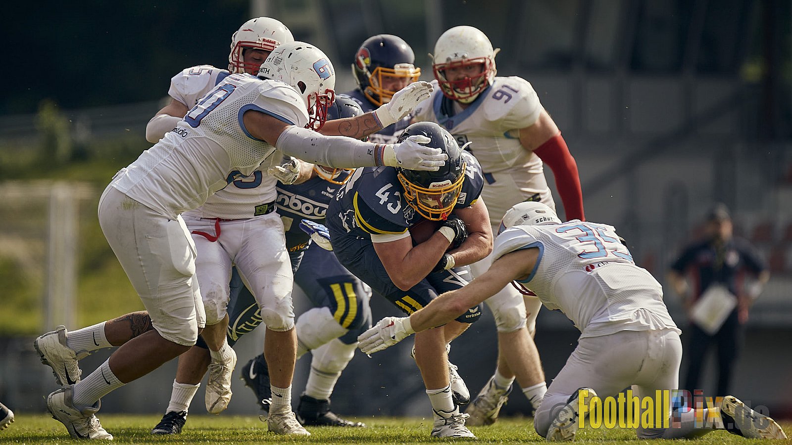 AFCV Regionalliga Season 2023 Essen Assindia Cardinals vs. Bonn Gamecocks am 21.05.2023 im Stadion am Hallo, Hallostraße 50, 45141 Essen, Punkte Endstand: 20 : 28
[Bildnummer: 2023-05-21_0290] - EssenAssindiaCardinalsVsBonnGamecocks