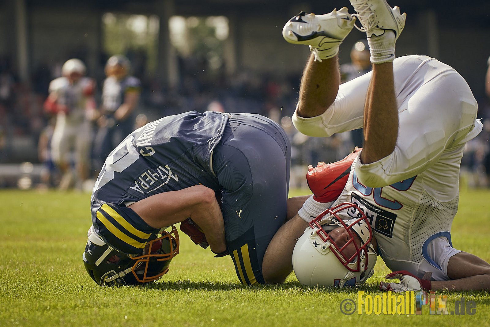 AFCV Regionalliga Season 2023 Essen Assindia Cardinals vs. Bonn Gamecocks am 21.05.2023 im Stadion am Hallo, Hallostraße 50, 45141 Essen, Punkte Endstand: 20 : 28
[Bildnummer: 2023-05-21_0314] - EssenAssindiaCardinalsVsBonnGamecocks