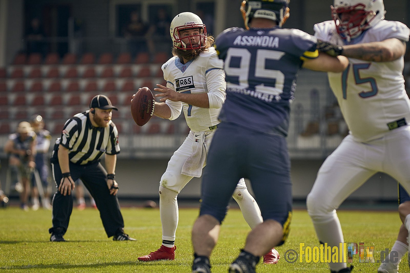 AFCV Regionalliga Season 2023 Essen Assindia Cardinals vs. Bonn Gamecocks am 21.05.2023 im Stadion am Hallo, Hallostraße 50, 45141 Essen, Punkte Endstand: 20 : 28
[Bildnummer: 2023-05-21_0351] - EssenAssindiaCardinalsVsBonnGamecocks