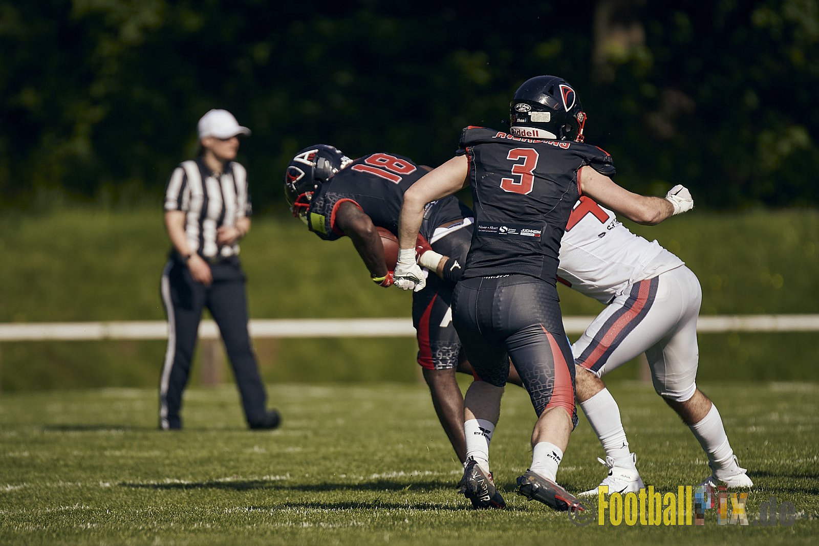 GFL2 Season 2023 Solingen Paladins vs. Düsseldorf Panther am 27.05.2023 im Stadion Jahnkampfbahn Solingen, Adolf-Clarenbach-Straße 36, 42719 Solingen. Punkte Endstand 20 : 21.
[Bildnummer: 2023-05-27_0186] - SolingenPaladinsVsDPanther