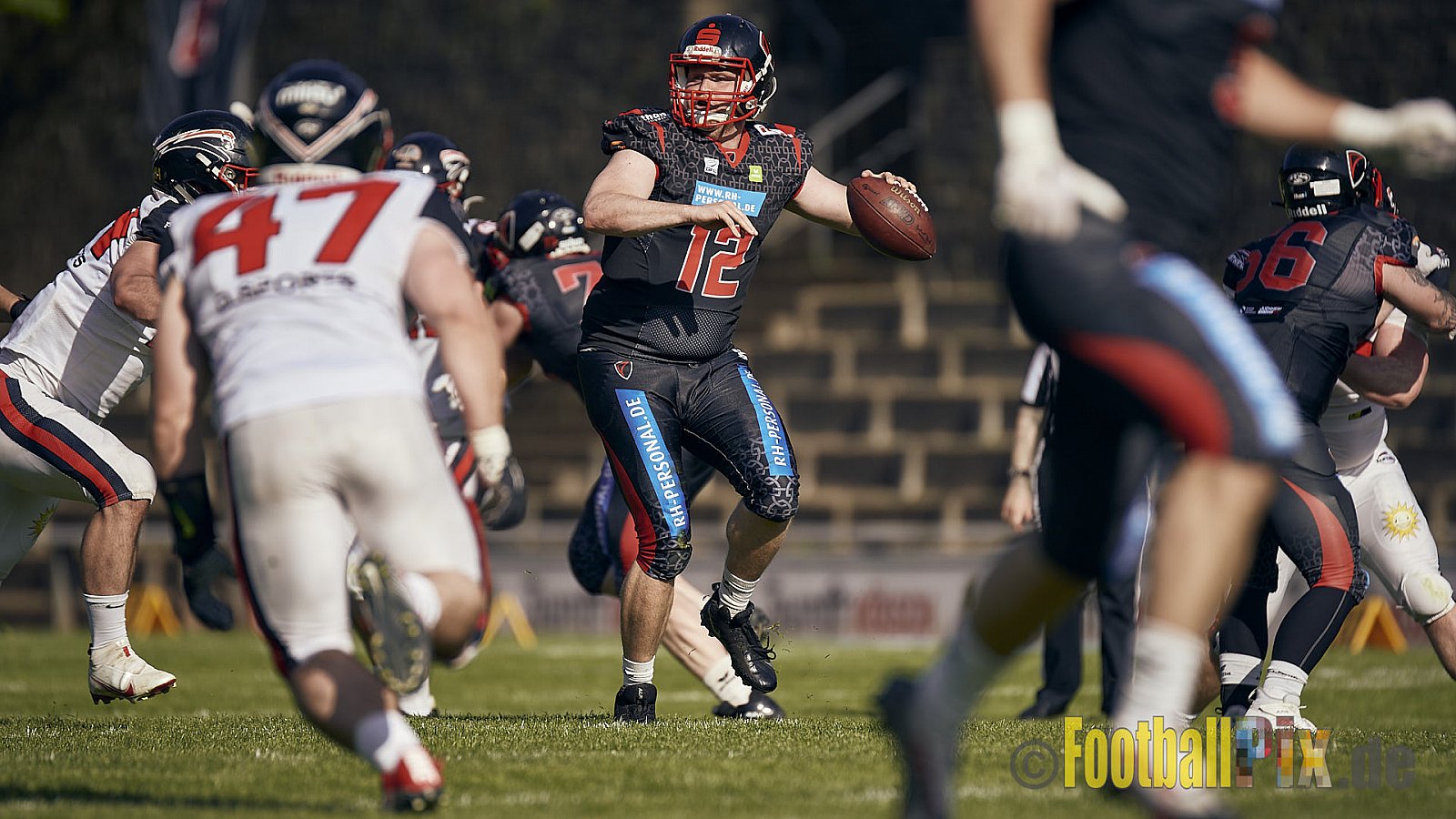 GFL2 Season 2023 Solingen Paladins vs. Düsseldorf Panther am 27.05.2023 im Stadion Jahnkampfbahn Solingen, Adolf-Clarenbach-Straße 36, 42719 Solingen. Punkte Endstand 20 : 21.
[Bildnummer: 2023-05-27_0247] - SolingenPaladinsVsDPanther