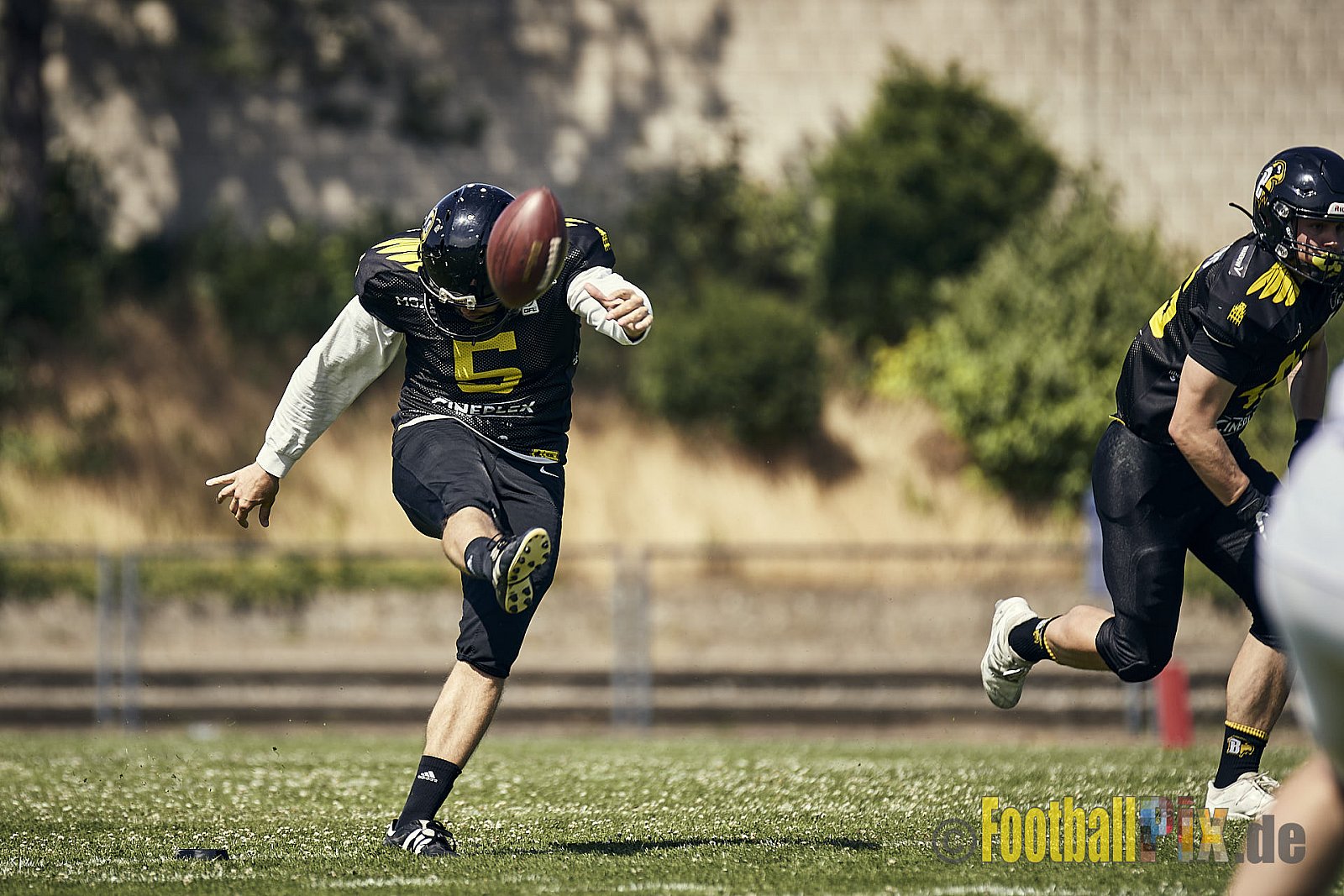 Spiel der GFL2 Season 2023 Düsseldorf Panther vs. Münster Blackhawks am 08.07.2023 im Stadion VfL Benrath, Karl-Hohmann-Straße 70, 40597 Düsseldorf. Punkte Endstand 39 : 0. 
Bildnummer: 2023-07-08_0053 - DPantherVsMsBlackhawks