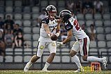 Spiel der GFL2 Season 2023 D&uuml;sseldorf Panther vs. M&uuml;nster Blackhawks am 08.07.2023 im Stadion VfL Benrath, Karl-Hohmann-Stra&szlig;e 70, 40597 D&uuml;sseldorf. Punkte Endstand 39 : 0. Bildnummer: 2023-07-08_0364 - DPantherVsMsBlackhawks