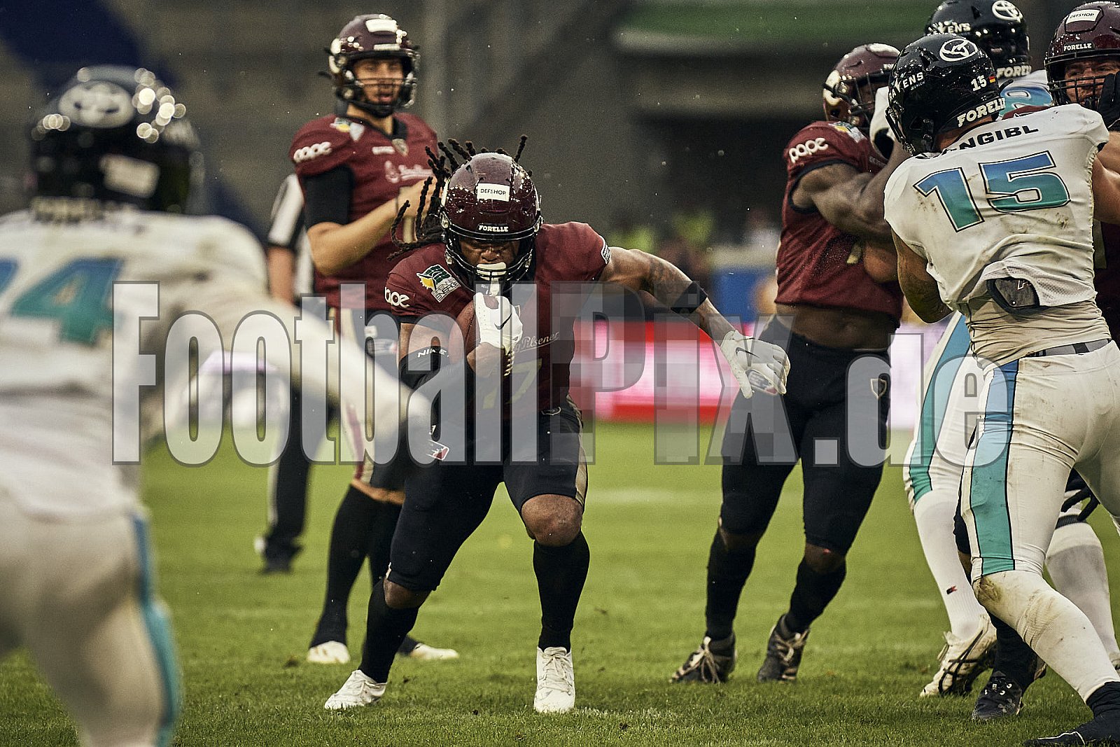 Die 6.Spielwoche der European League of Football (ELF) Season 2023 Rhein Fire vs. Munich Ravens am 09.07.2023 im Stadion Schauinsland-Reisen-Arena, Margaretenstraße 5-7, 47055 Duisburg. Punkte Endstand 39 : 25. 
Bildnummer: 2023-07-09_0585 - ELF MunichRavens@RheinFire