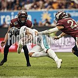 Die 6.Spielwoche der European League of Football (ELF) Season 2023 Rhein Fire vs. Munich Ravens am 09.07.2023 im Stadion Schauinsland-Reisen-Arena, Margaretenstra&szlig;e 5-7, 47055 Duisburg. Punkte Endstand 39 : 25. Bildnummer: 2023-07-09_0740 - ELF MunichRavens@RheinFire