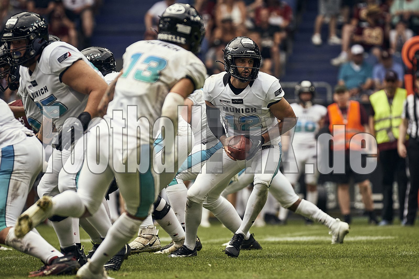 Die 6.Spielwoche der European League of Football (ELF) Season 2023 Rhein Fire vs. Munich Ravens am 09.07.2023 im Stadion Schauinsland-Reisen-Arena, Margaretenstraße 5-7, 47055 Duisburg. Punkte Endstand 39 : 25. 
Bildnummer: 2023-07-09_0762 - ELF MunichRavens@RheinFire