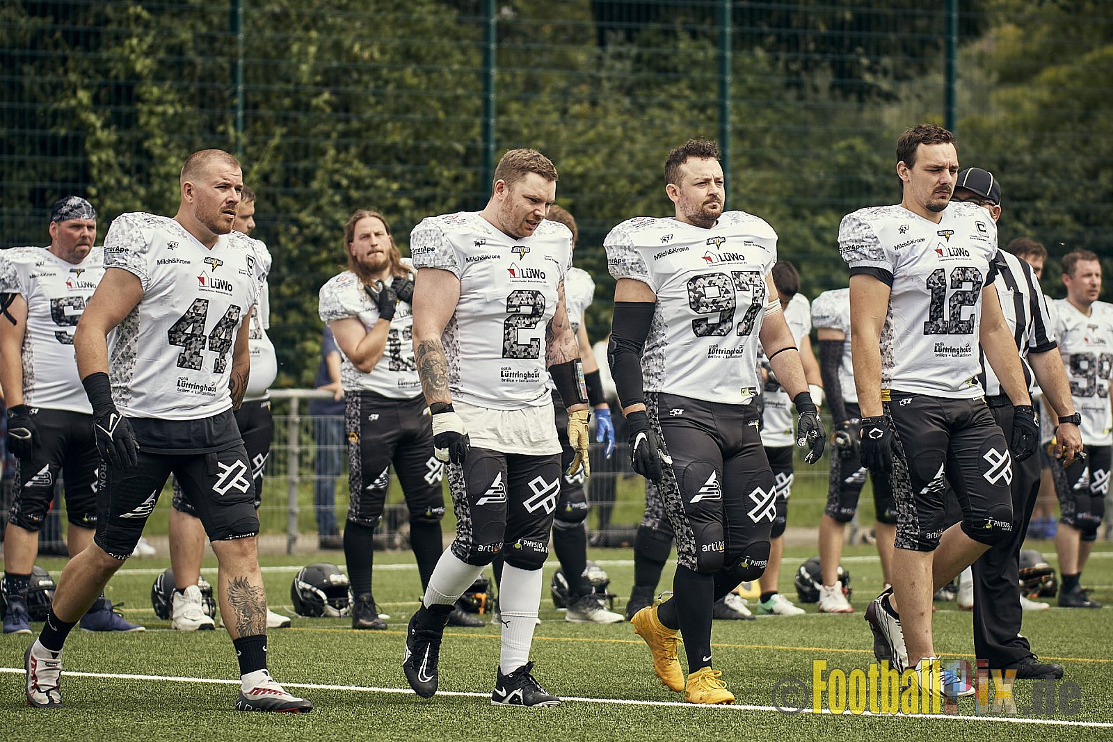 AFCV Landesliga NRW Season 2023 Iserlohn Titans vs. Lüdenscheid Lightnings am 5.08.2023 im Stadion inceptum-Stadion am Seilersee, Seeuferstraße 26, 58636 Iserlohn. Punkte Endstand 18 : 28. 
Bildnummer: 2023-08-05_0014 - IserlohnTitansVsLuedenscheidLightnings