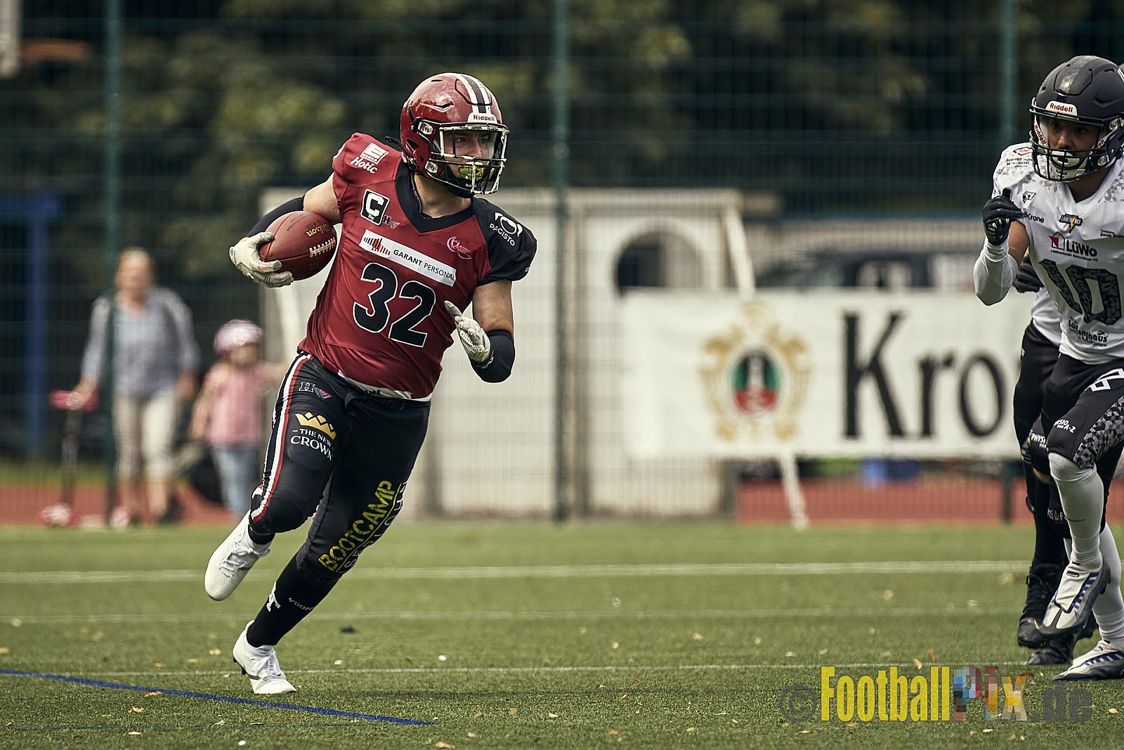 AFCV Landesliga NRW Season 2023 Iserlohn Titans vs. Lüdenscheid Lightnings am 5.08.2023 im Stadion inceptum-Stadion am Seilersee, Seeuferstraße 26, 58636 Iserlohn. Punkte Endstand 18 : 28. 
Bildnummer: 2023-08-05_0051 - IserlohnTitansVsLuedenscheidLightnings