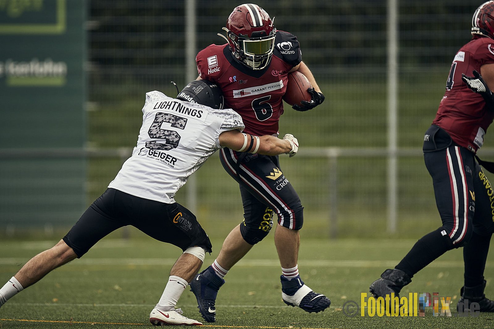 AFCV Landesliga NRW Season 2023 Iserlohn Titans vs. Lüdenscheid Lightnings am 5.08.2023 im Stadion inceptum-Stadion am Seilersee, Seeuferstraße 26, 58636 Iserlohn. Punkte Endstand 18 : 28. 
Bildnummer: 2023-08-05_0172 - IserlohnTitansVsLuedenscheidLightnings
