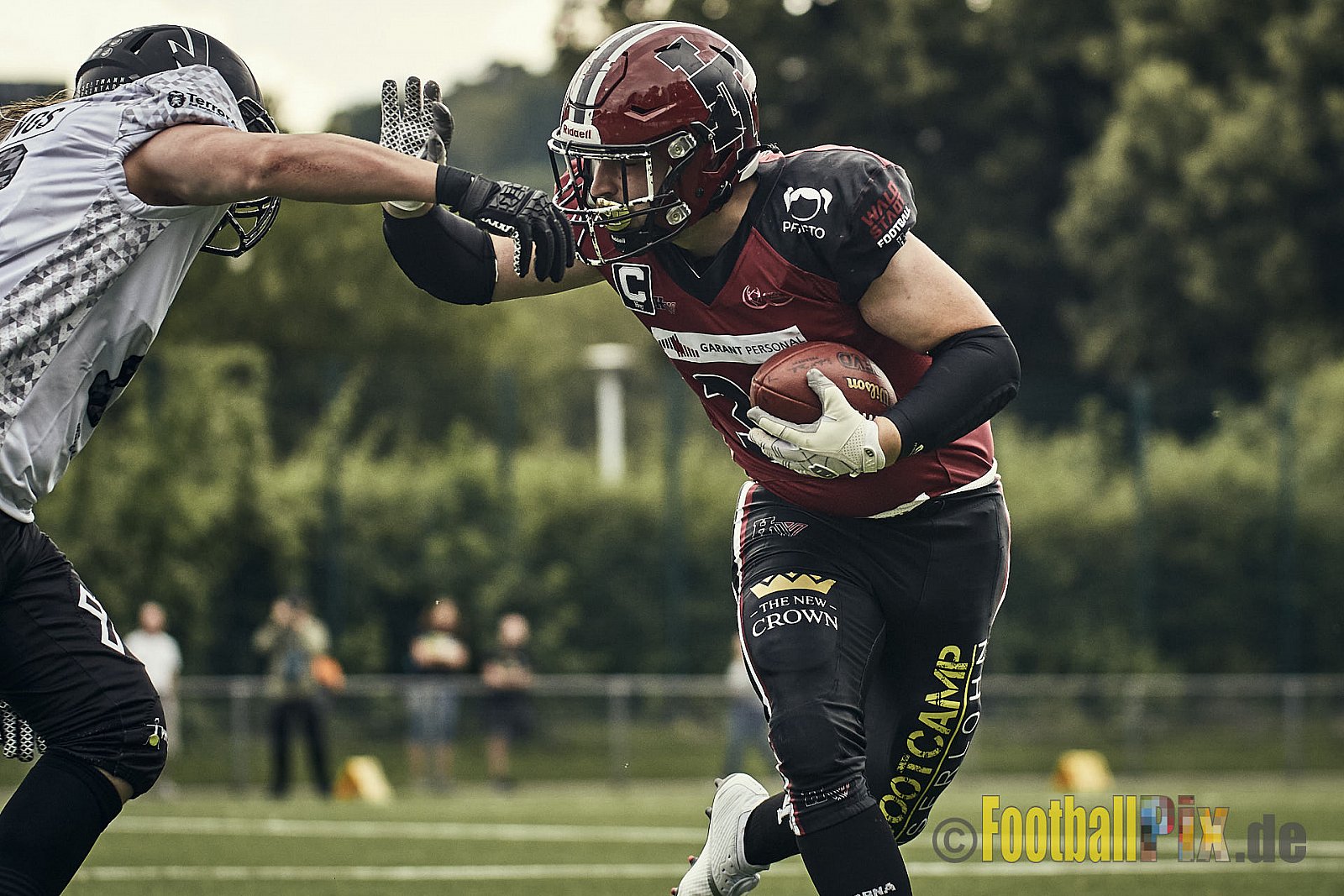 AFCV Landesliga NRW Season 2023 Iserlohn Titans vs. Lüdenscheid Lightnings am 5.08.2023 im Stadion inceptum-Stadion am Seilersee, Seeuferstraße 26, 58636 Iserlohn. Punkte Endstand 18 : 28. 
Bildnummer: 2023-08-05_0246 - IserlohnTitansVsLuedenscheidLightnings