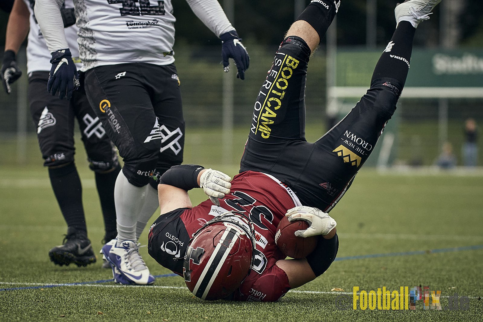 AFCV Landesliga NRW Season 2023 Iserlohn Titans vs. Lüdenscheid Lightnings am 5.08.2023 im Stadion inceptum-Stadion am Seilersee, Seeuferstraße 26, 58636 Iserlohn. Punkte Endstand 18 : 28. 
Bildnummer: 2023-08-05_0266 - IserlohnTitansVsLuedenscheidLightnings