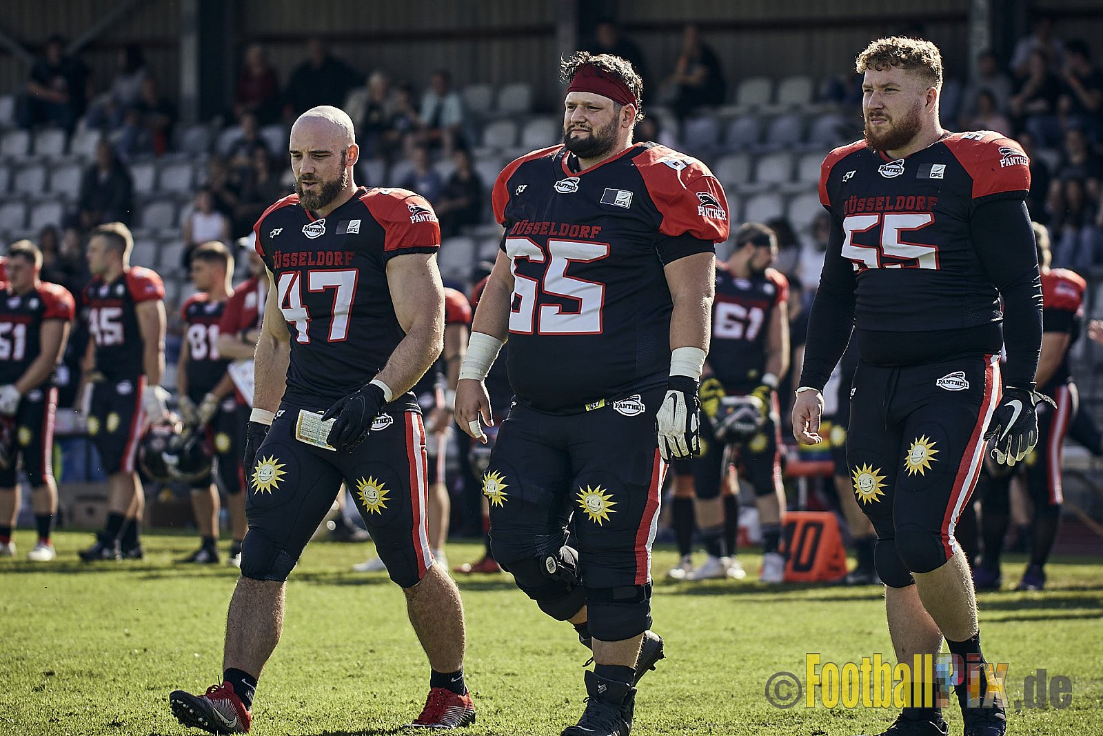 Ligaspiel der GFL2 Season 2023 Düsseldorf Panther vs. Oldenburg Knights am 12.08.2023 im Stadion VfL Benrath, Karl-Hohmann-Straße 70, 40597 Düsseldorf. Punkte Endstand 6 : 8.
Bildnummer: 2023-08-12_0066 - DPantherVsOldenburgKnights