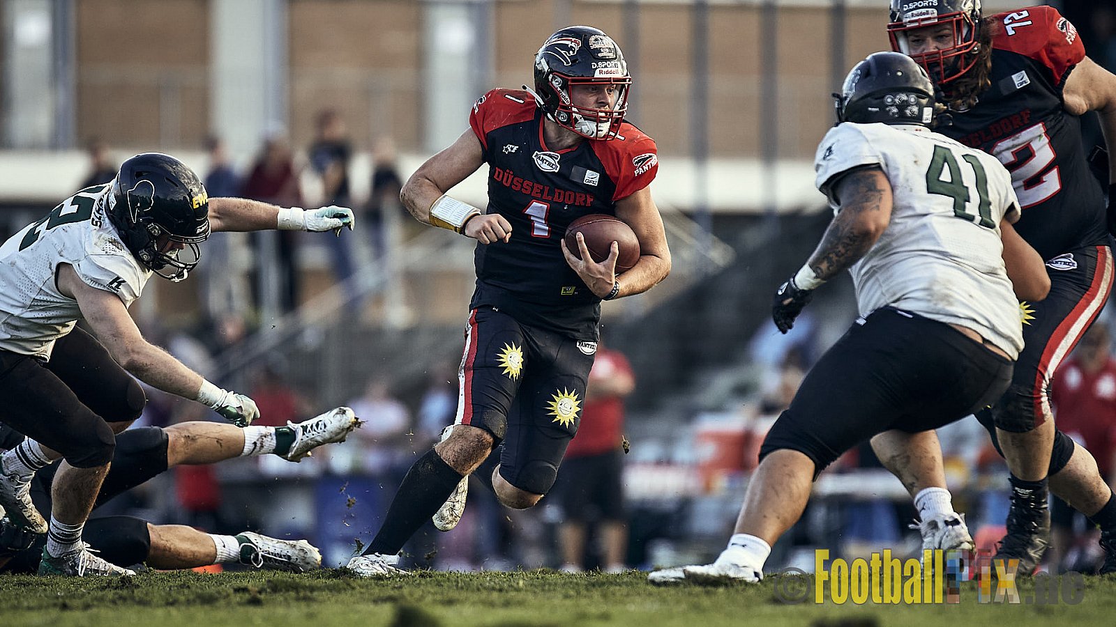 Ligaspiel der GFL2 Season 2023 Düsseldorf Panther vs. Oldenburg Knights am 12.08.2023 im Stadion VfL Benrath, Karl-Hohmann-Straße 70, 40597 Düsseldorf. Punkte Endstand 6 : 8.
Bildnummer: 2023-08-12_0307 - DPantherVsOldenburgKnights