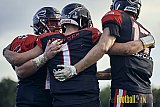 Ligaspiel der GFL2 Season 2023 D&uuml;sseldorf Panther vs. Oldenburg Knights am 12.08.2023 im Stadion VfL Benrath, Karl-Hohmann-Stra&szlig;e 70, 40597 D&uuml;sseldorf. Punkte Endstand 6 : 8.Bildnummer: 2023-08-12_0336 - DPantherVsOldenburgKnights