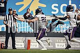 Das Halbfinale der European League of Football (ELF) Season 2023 Rhein Fire vs. Frankfurt Galaxy am 17.09.2023 im Stadion Schauinsland-Reisen-Arena, Margaretenstra&szlig;e 5-7, 47055 Duisburg. Punkte Endstand 42 : 23. Bildnummer: 2023-09-17_1052 - FrankfurtGalaxy@RheinFire