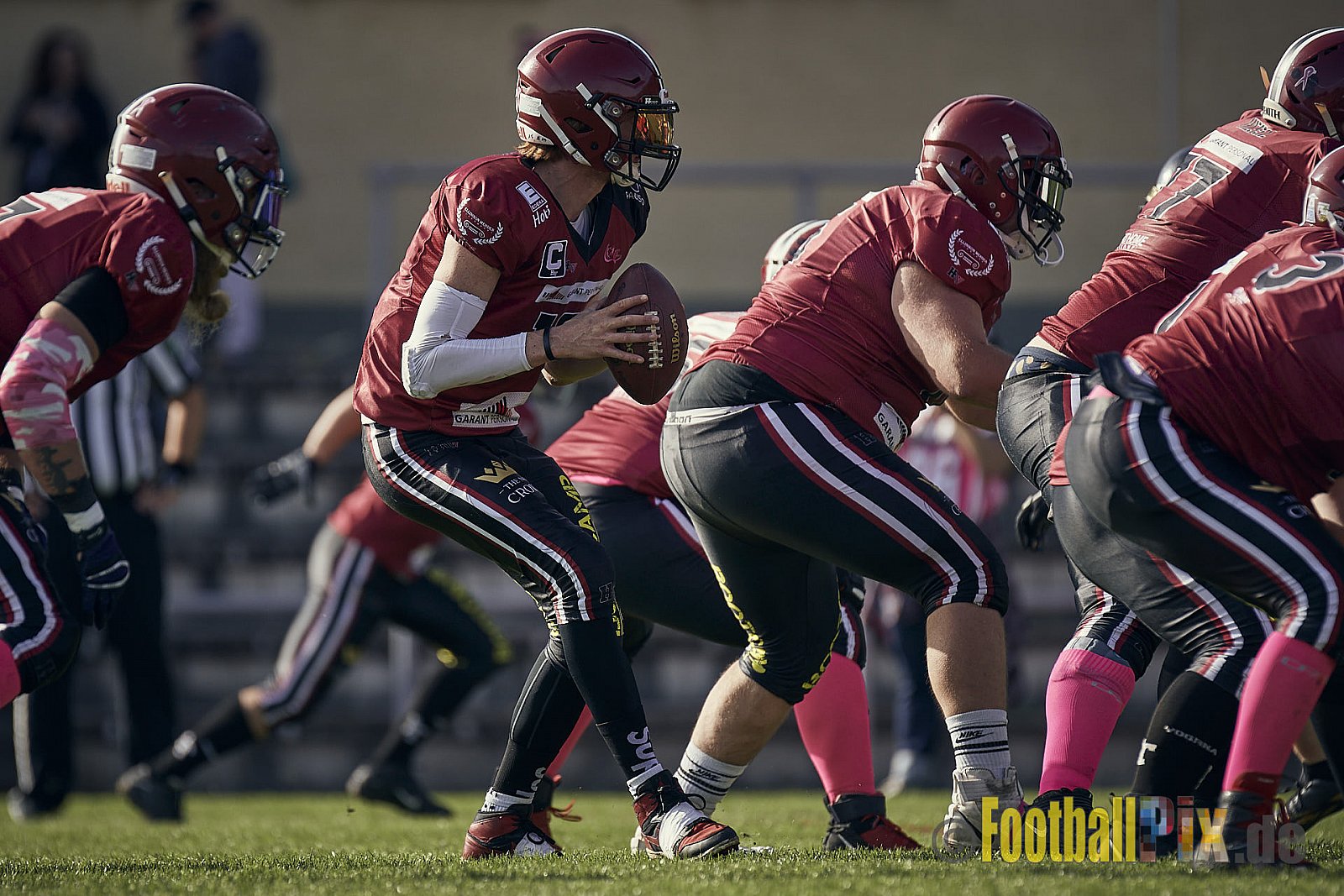 Spiel der AFCV Landesliga NRW Season 2023 Iserlohn Titans vs. Brilon Lumberjacks am 7.10.2023 im Stadion Hembergstadion, Alexander-Pfänder-Weg, 58636 Iserlohn, Germany. Punkte Endstand 82 : 3. 
Bildnummer: 2023-10-07_0003 - IserlohnTitansVsBrilonLumberjacks