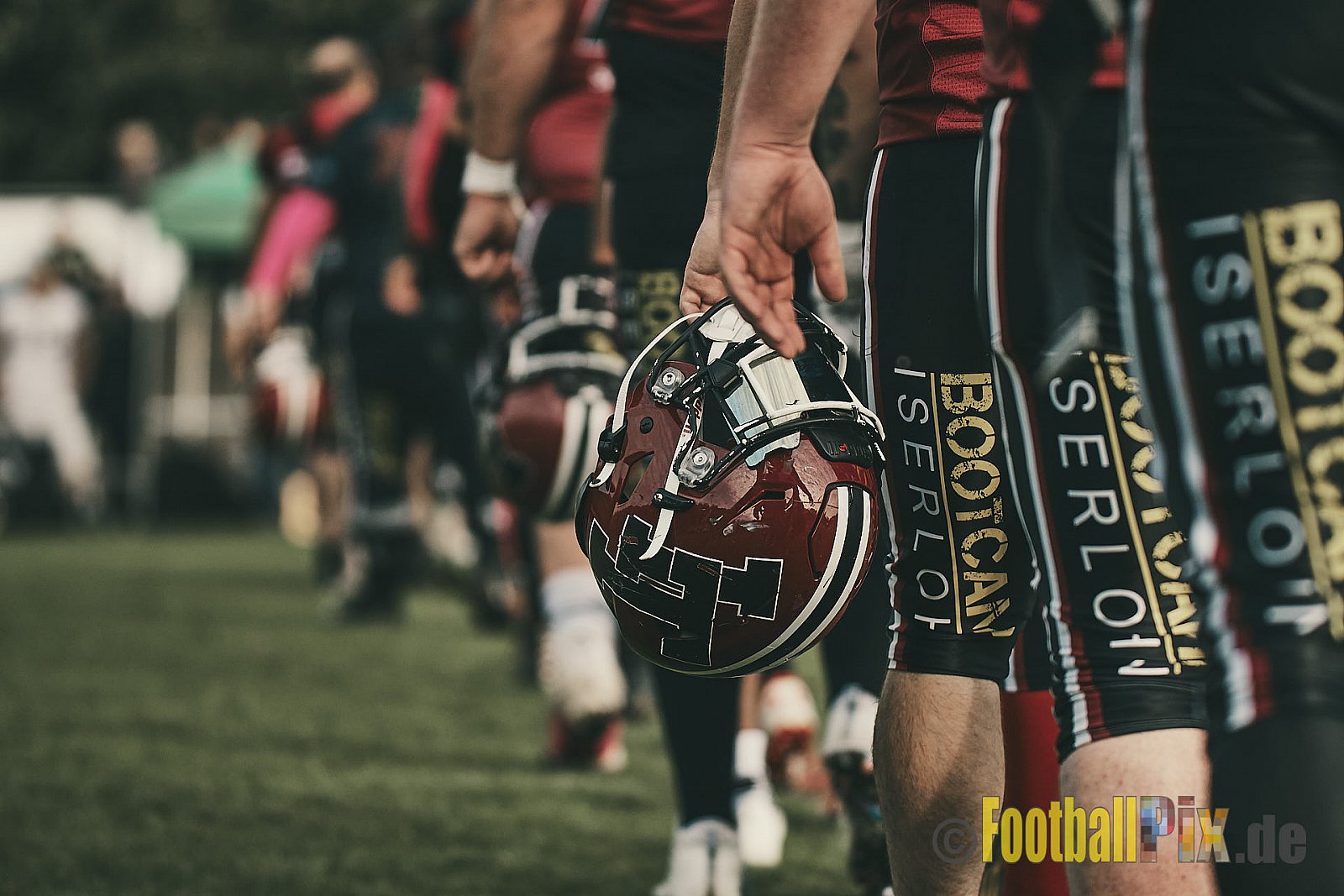 Spiel der AFCV Landesliga NRW Season 2023 Iserlohn Titans vs. Brilon Lumberjacks am 7.10.2023 im Stadion Hembergstadion, Alexander-Pfänder-Weg, 58636 Iserlohn, Germany. Punkte Endstand 82 : 3. 
Bildnummer: 2023-10-07_0249 - IserlohnTitansVsBrilonLumberjacks