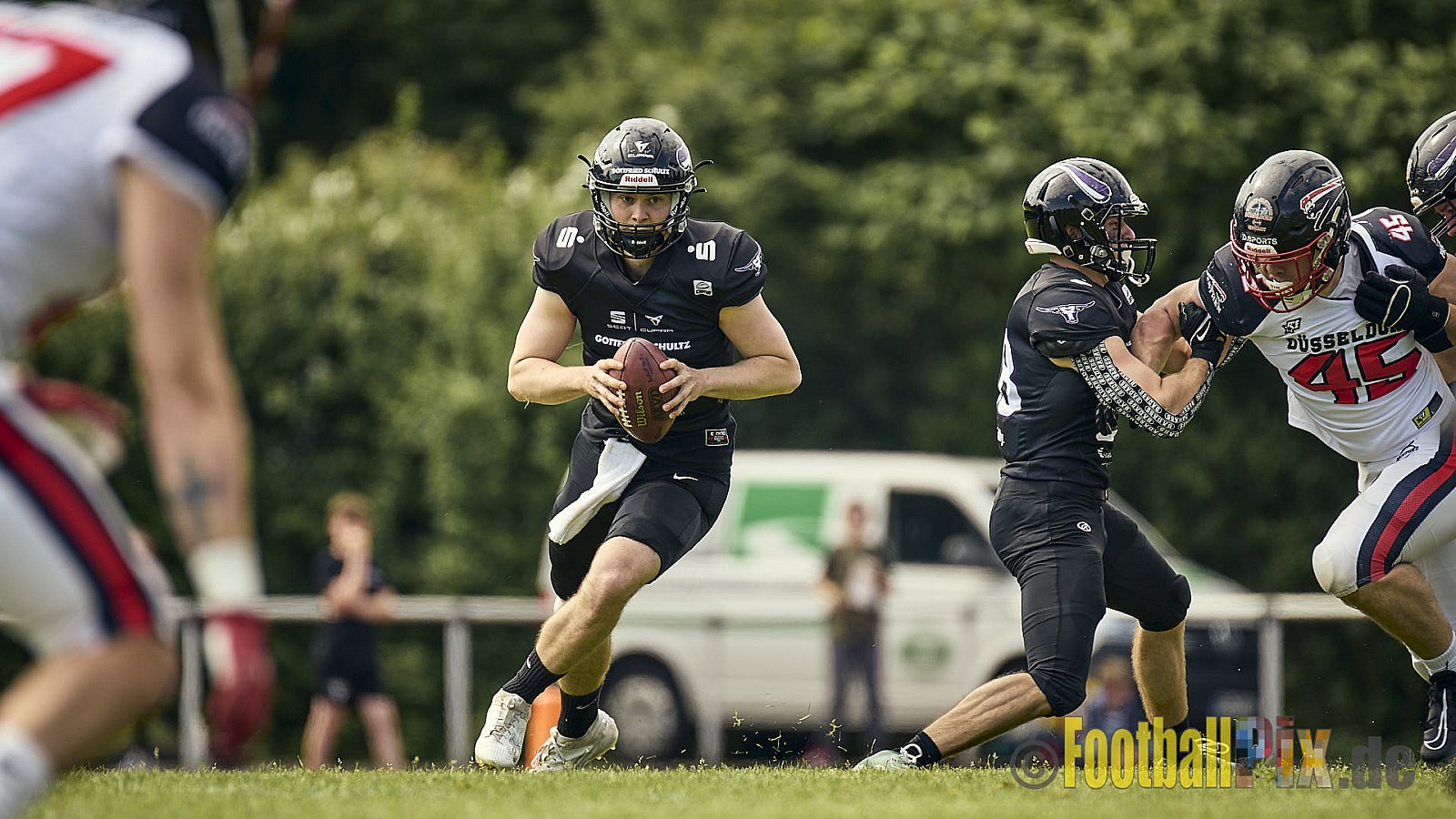GFL2 Season 2024 Langenfeld Longhorns vs. Düsseldorf Panther am 25.05.2024 im Jahnstadion Langenfeld, Jahnstraße 4, 40764 Langenfeld (Rheinland). Punkte Endstand 16 : 07.
[Bildnummer: 2024-05-25_0117] - LangenfeldLonghornsVsDdorfPanther