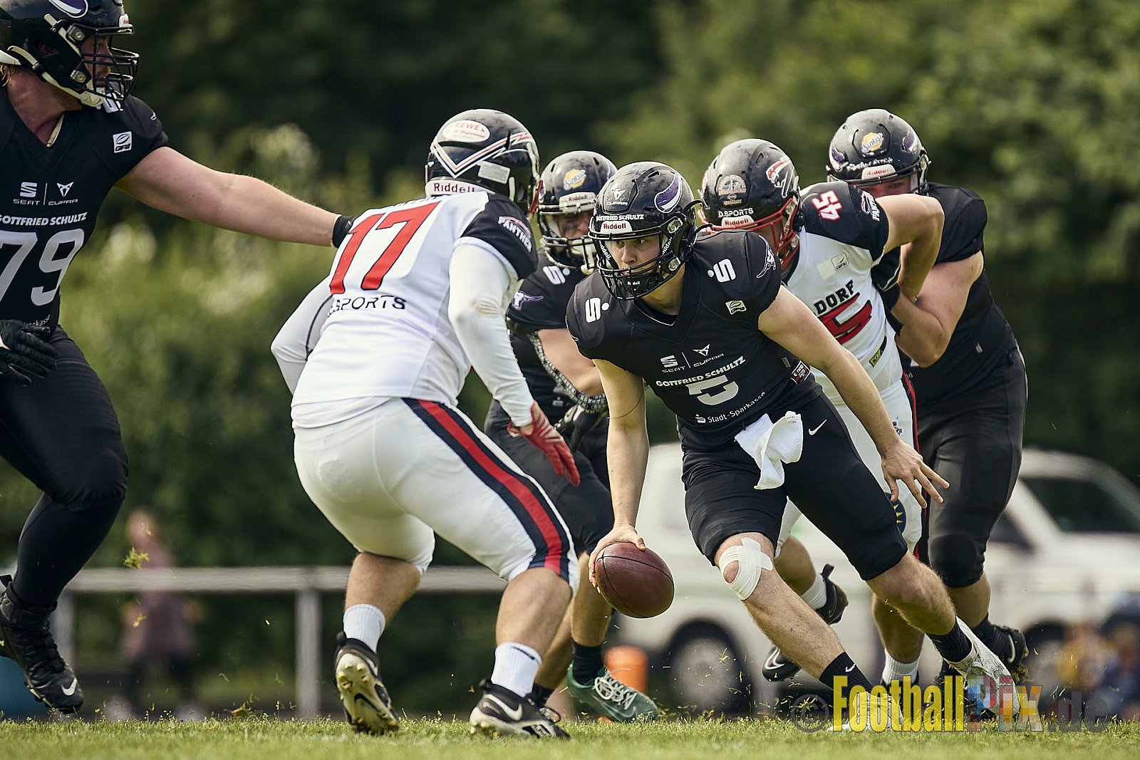 GFL2 Season 2024 Langenfeld Longhorns vs. Düsseldorf Panther am 25.05.2024 im Jahnstadion Langenfeld, Jahnstraße 4, 40764 Langenfeld (Rheinland). Punkte Endstand 16 : 07.
[Bildnummer: 2024-05-25_0120] - LangenfeldLonghornsVsDdorfPanther