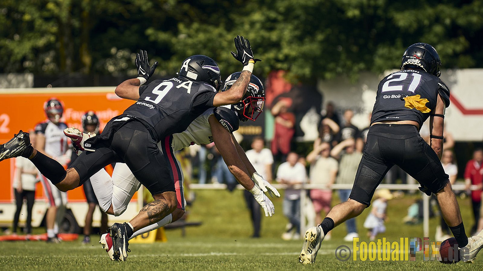 GFL2 Season 2024 Langenfeld Longhorns vs. Düsseldorf Panther am 25.05.2024 im Jahnstadion Langenfeld, Jahnstraße 4, 40764 Langenfeld (Rheinland). Punkte Endstand 16 : 07.
[Bildnummer: 2024-05-25_0309] - LangenfeldLonghornsVsDdorfPanther