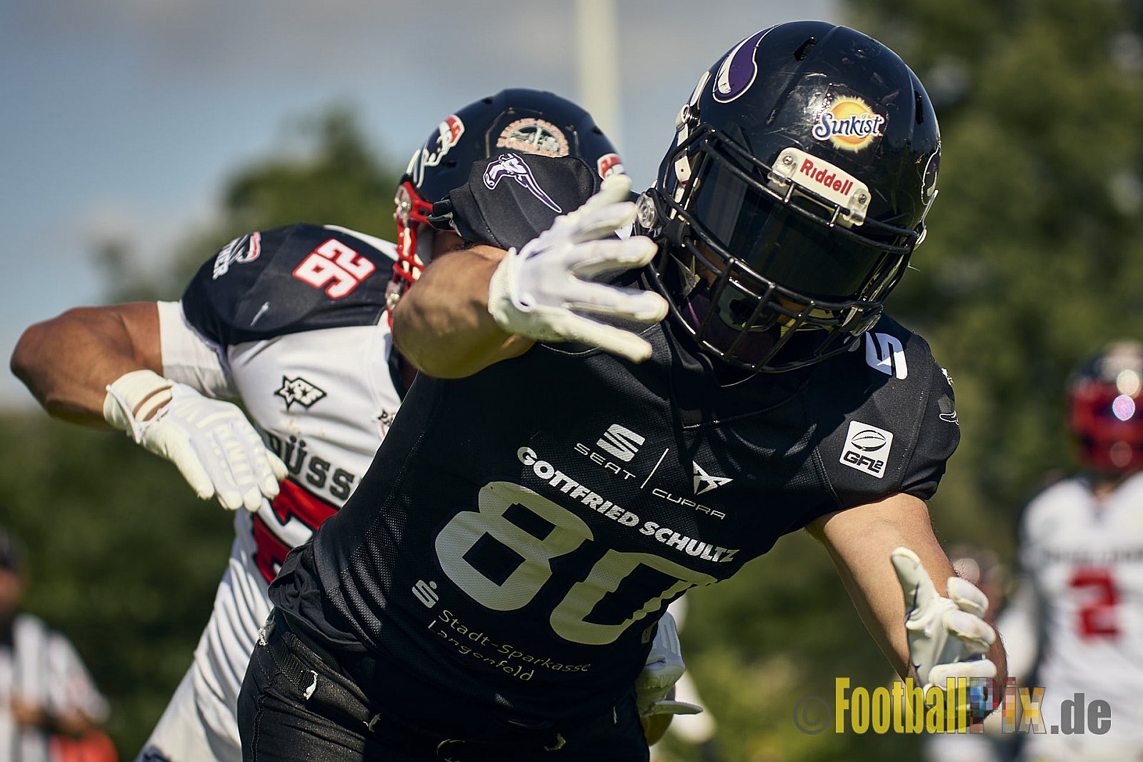 GFL2 Season 2024 Langenfeld Longhorns vs. Düsseldorf Panther am 25.05.2024 im Jahnstadion Langenfeld, Jahnstraße 4, 40764 Langenfeld (Rheinland). Punkte Endstand 16 : 07.
[Bildnummer: 2024-05-25_0353] - LangenfeldLonghornsVsDdorfPanther