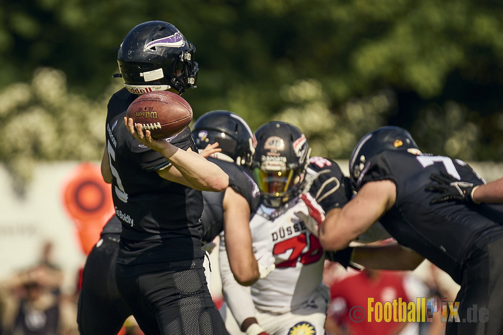 GFL2 Season 2024 Langenfeld Longhorns vs. Düsseldorf Panther am 25.05.2024 im Jahnstadion Langenfeld, Jahnstraße 4, 40764 Langenfeld (Rheinland). Punkte Endstand 16 : 07.
[Bildnummer: 2024-05-25_0420] - LangenfeldLonghornsVsDdorfPanther