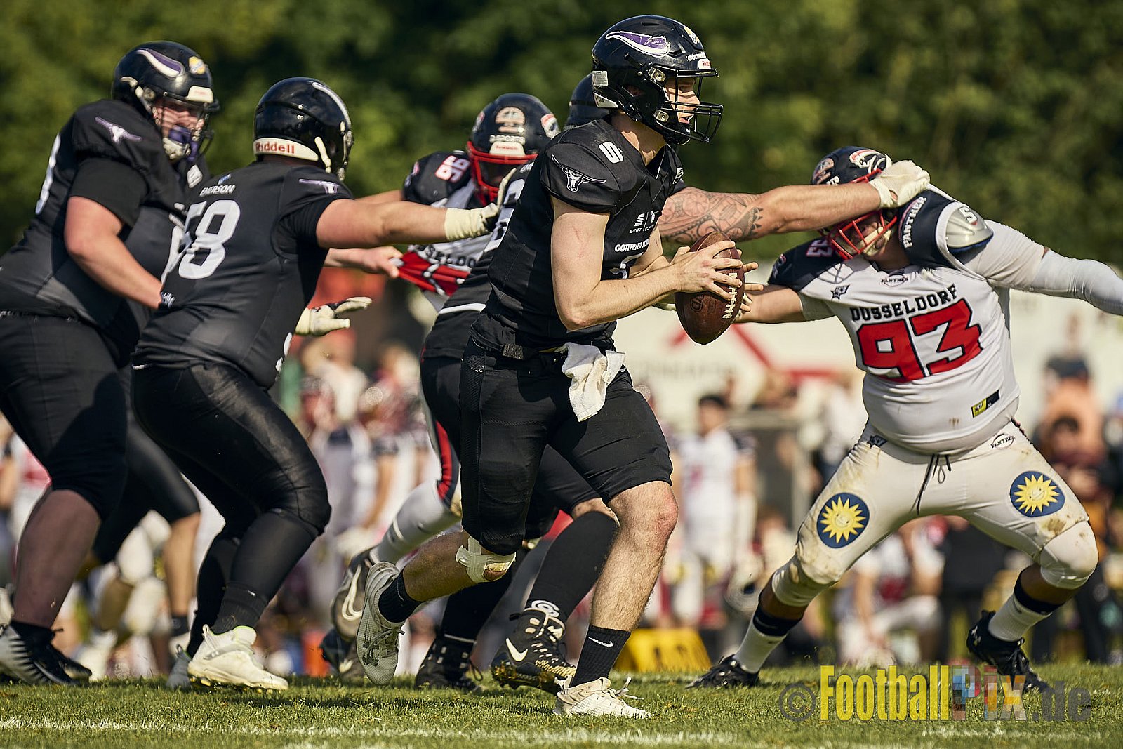 GFL2 Season 2024 Langenfeld Longhorns vs. Düsseldorf Panther am 25.05.2024 im Jahnstadion Langenfeld, Jahnstraße 4, 40764 Langenfeld (Rheinland). Punkte Endstand 16 : 07.
[Bildnummer: 2024-05-25_0426] - LangenfeldLonghornsVsDdorfPanther