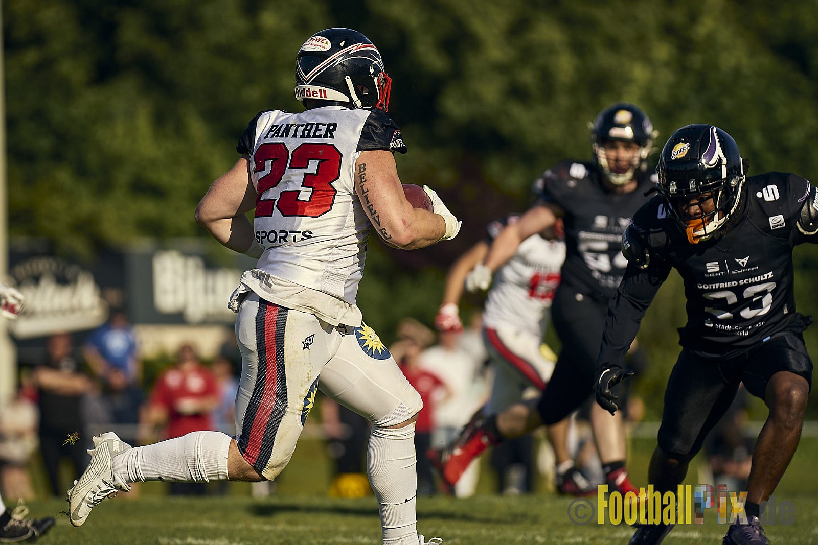GFL2 Season 2024 Langenfeld Longhorns vs. Düsseldorf Panther am 25.05.2024 im Jahnstadion Langenfeld, Jahnstraße 4, 40764 Langenfeld (Rheinland). Punkte Endstand 16 : 07.
[Bildnummer: 2024-05-25_0579] - LangenfeldLonghornsVsDdorfPanther