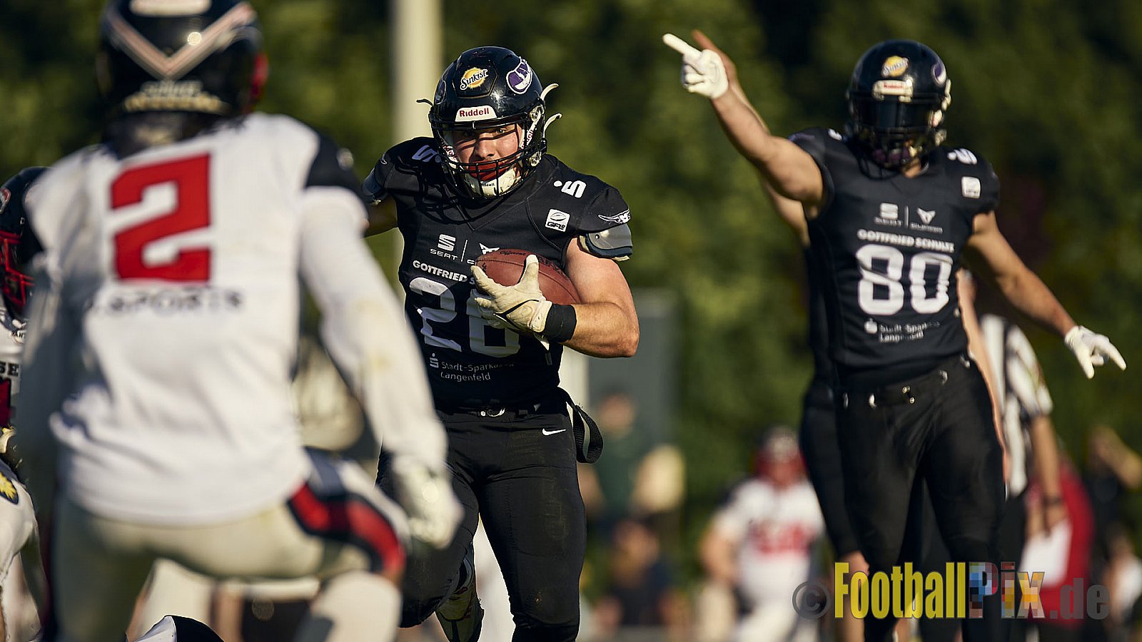 GFL2 Season 2024 Langenfeld Longhorns vs. Düsseldorf Panther am 25.05.2024 im Jahnstadion Langenfeld, Jahnstraße 4, 40764 Langenfeld (Rheinland). Punkte Endstand 16 : 07.
[Bildnummer: 2024-05-25_0632] - LangenfeldLonghornsVsDdorfPanther