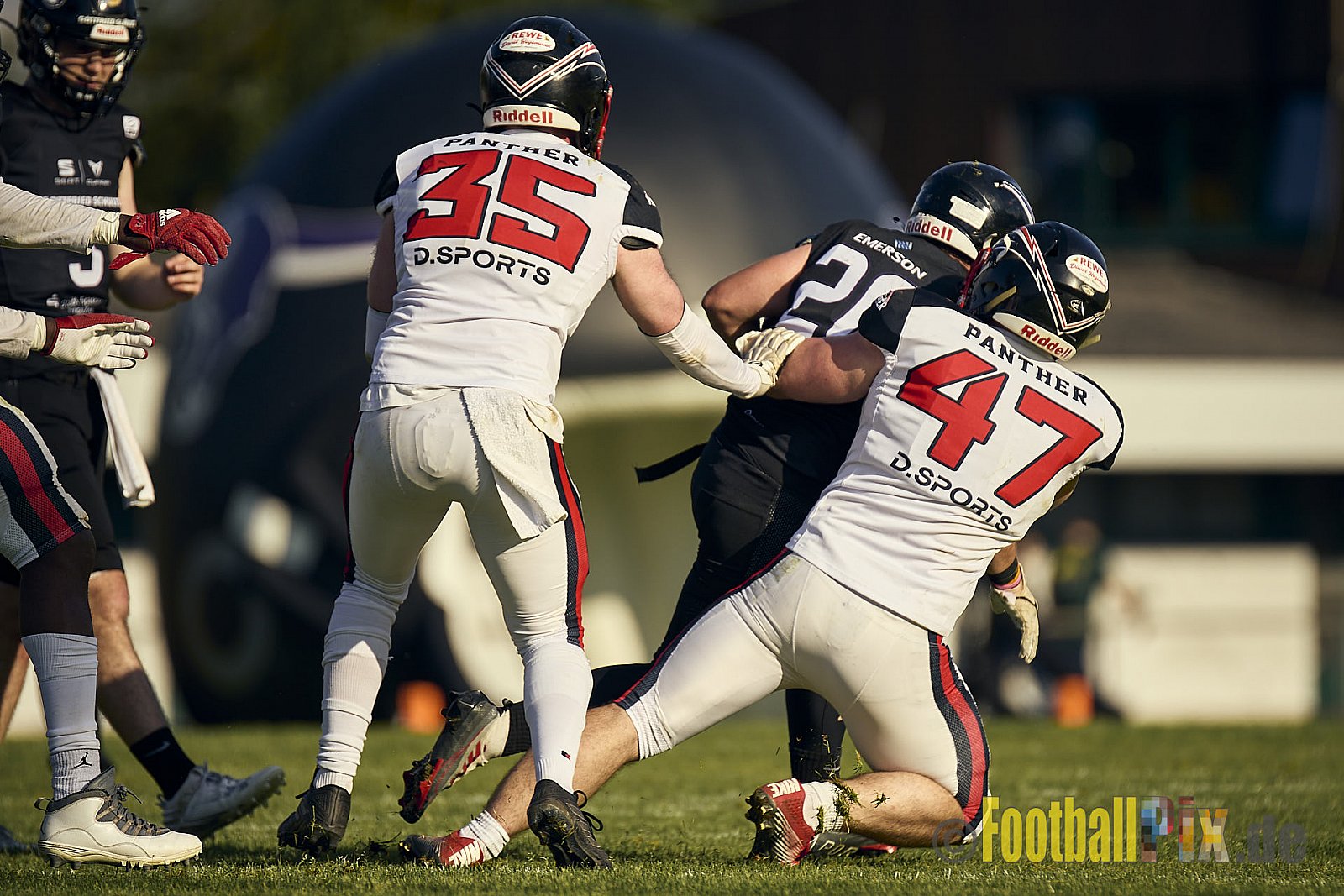 GFL2 Season 2024 Langenfeld Longhorns vs. Düsseldorf Panther am 25.05.2024 im Jahnstadion Langenfeld, Jahnstraße 4, 40764 Langenfeld (Rheinland). Punkte Endstand 16 : 07.
[Bildnummer: 2024-05-25_0649] - LangenfeldLonghornsVsDdorfPanther