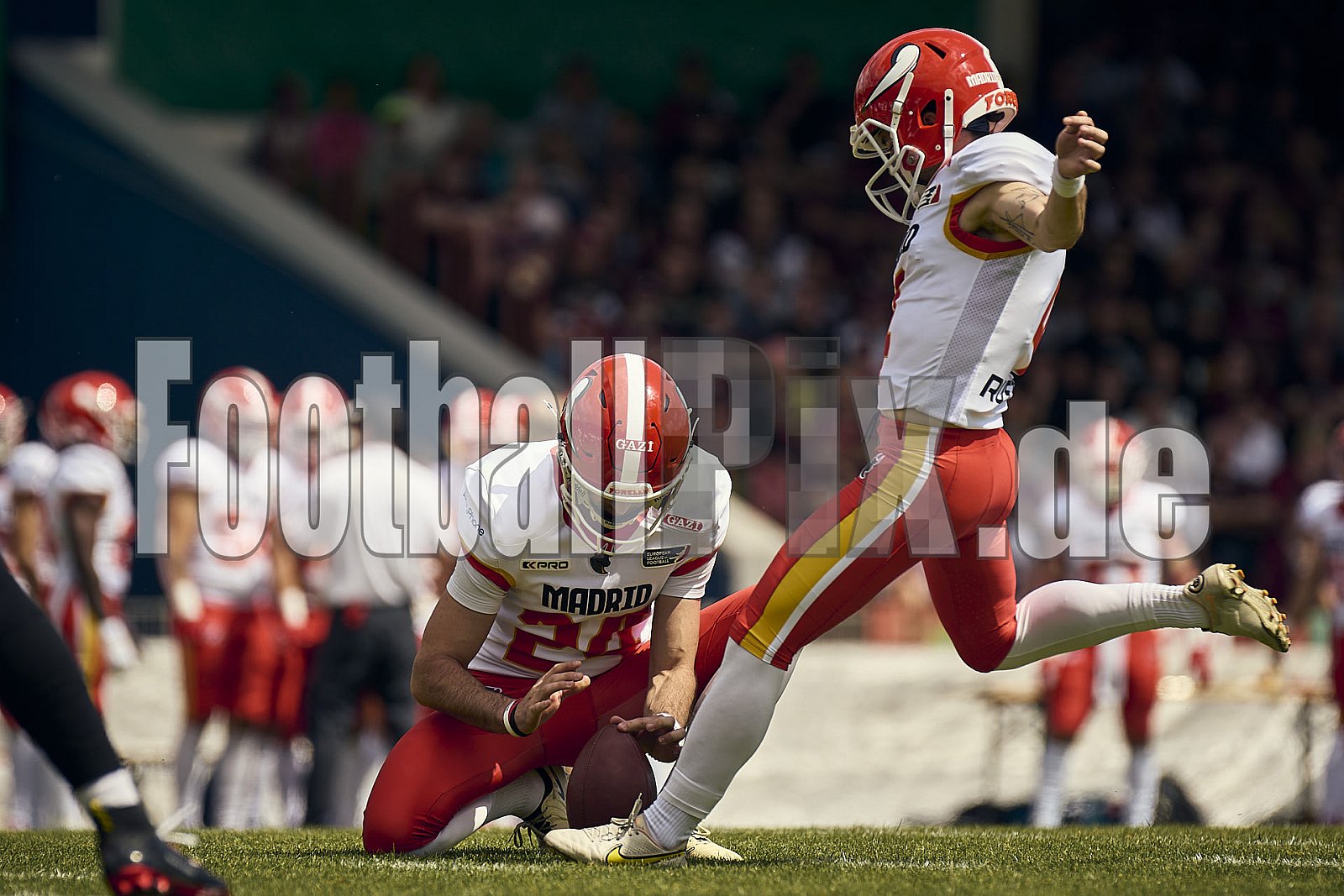 3.Spielwoche der European League of Football (ELF) Season 2024 Madrid Bravos at Rhein Fire am 08.06.2024 im Stadion Niederrhein, 2a Lindnerstraße, Osterfeld, Oberhausen, North Rhine – Westphalia, 46149, Germany. Spiel Endstand 22 : 10. Bildnummer: 2024-06-08_0360 - Elf MadridBravosAtRheinFire