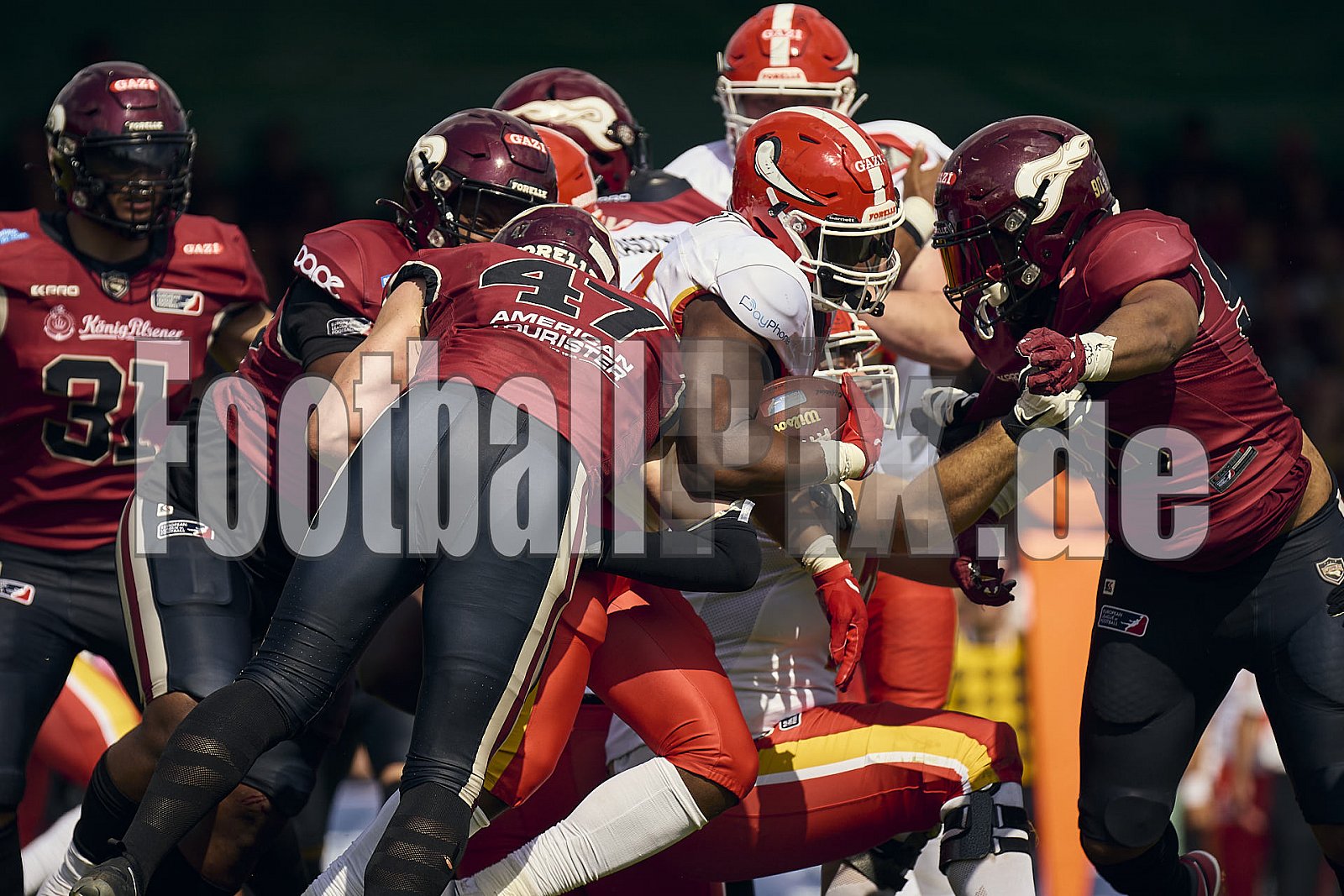 3.Spielwoche der European League of Football (ELF) Season 2024 Madrid Bravos at Rhein Fire am 08.06.2024 im Stadion Niederrhein, 2a Lindnerstraße, Osterfeld, Oberhausen, North Rhine – Westphalia, 46149, Germany. Spiel Endstand 22 : 10. Bildnummer: 2024-06-08_0659 - Elf MadridBravosAtRheinFire
