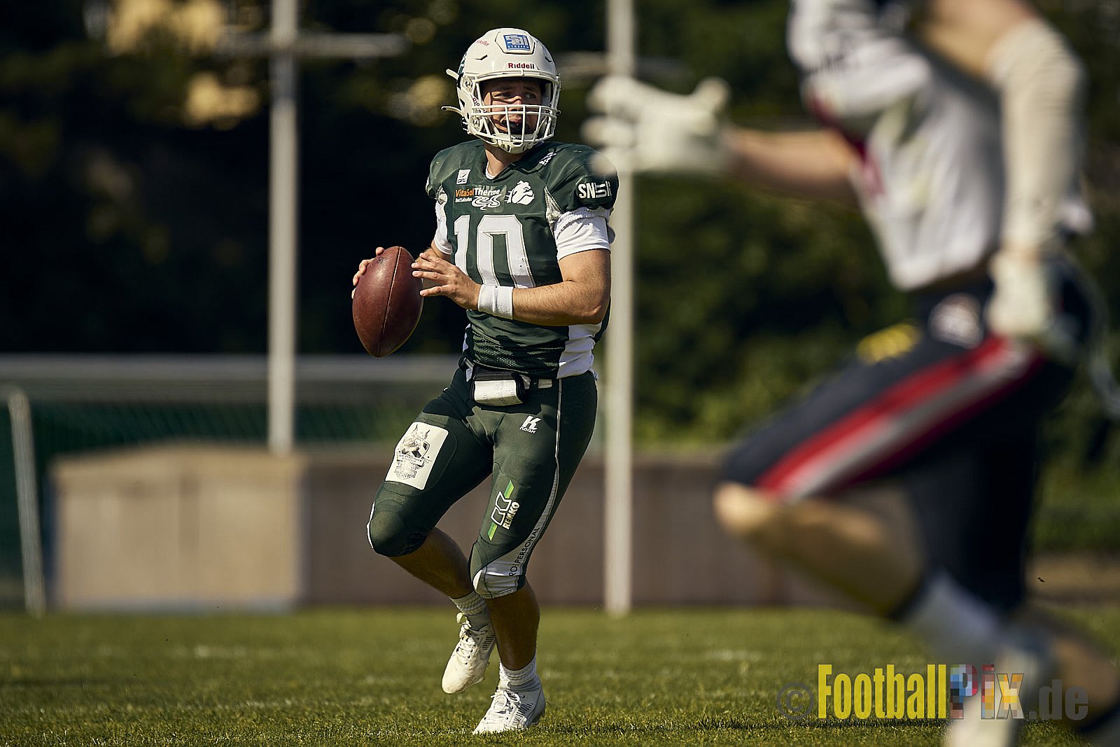 GFL2 Season 2024 Düsseldorf Panther vs. Bielefeld Bulldogs am 09.06.2024 im Bezirks Sportanlage Benrath, Nürnberger Straße, Benrath, Stadtbezirk 9, Dusseldorf, North Rhine – Westphalia, 40599, Germany. Punkte Endstand 30 : 0. - DPantherVsBielefeldBulldogs
