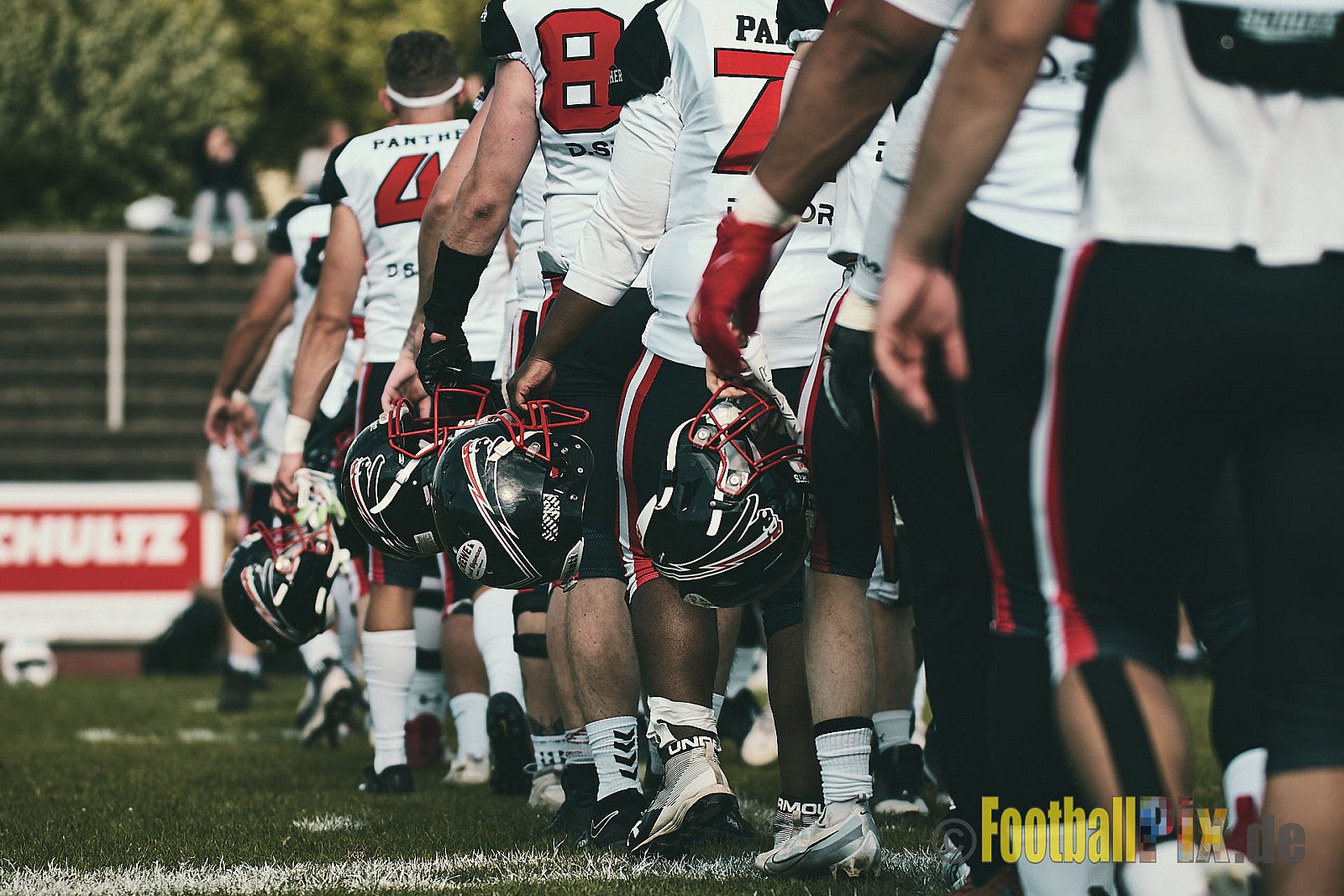 GFL2 Season 2024 Düsseldorf Panther vs. Bielefeld Bulldogs am 09.06.2024 im Bezirks Sportanlage Benrath, Nürnberger Straße, Benrath, Stadtbezirk 9, Dusseldorf, North Rhine – Westphalia, 40599, Germany. Punkte Endstand 30 : 0. - DPantherVsBielefeldBulldogs