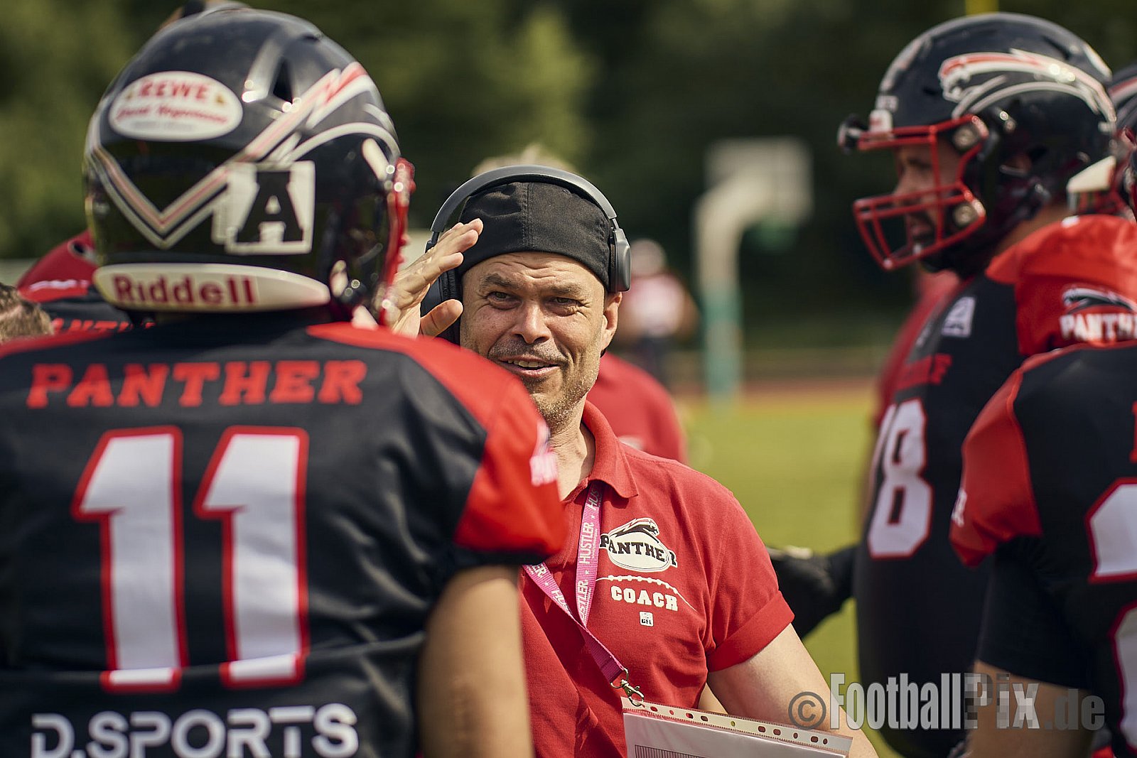 GFL2 Season 2024 Düsseldorf Panther vs. Cottbus Crayfish am 29.06.2024 im Bezirks Sportanlage Benrath, Nürnberger Straße, Benrath, Stadtbezirk 9, Dusseldorf, North Rhine-Westphalia, 40599, Germany. Punkte Endstand 64 : 0. - DPantherVsCottbusCrayfish