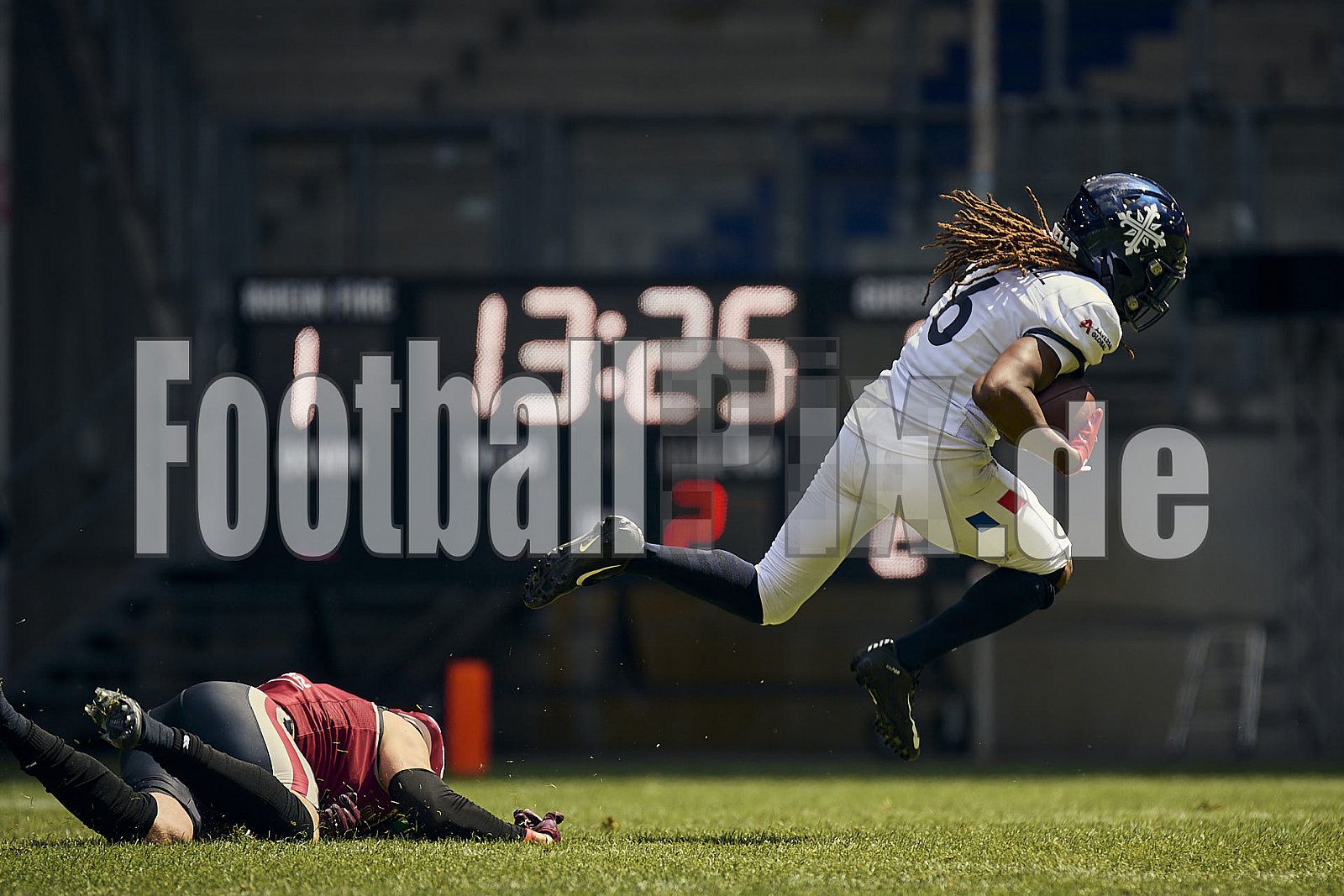 10.Spielwoche der European League of Football (ELF) Season 2024 Paris Musketeers at Rhein Fire am 28.07.2024 im Stadion Schauinsland-Reisen-Arena, Margaretenstraße 5-7, 47055 Duisburg. Spiel Endstand 06 : 38. Bildnummer: 2024-07-28_0468 - Elf ParisMusketeersAtRheinFire